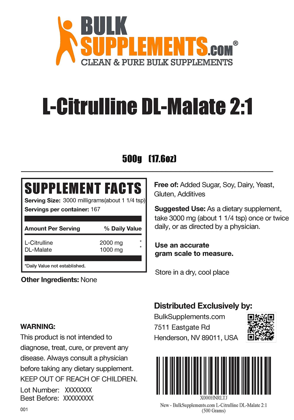 BULKSUPPLEMENTS.COM Beta Alanine Powder (500g), with L-Citrulline Malate 2:1 Powder BULKSUPPLEMENTS.COM Au supplements
