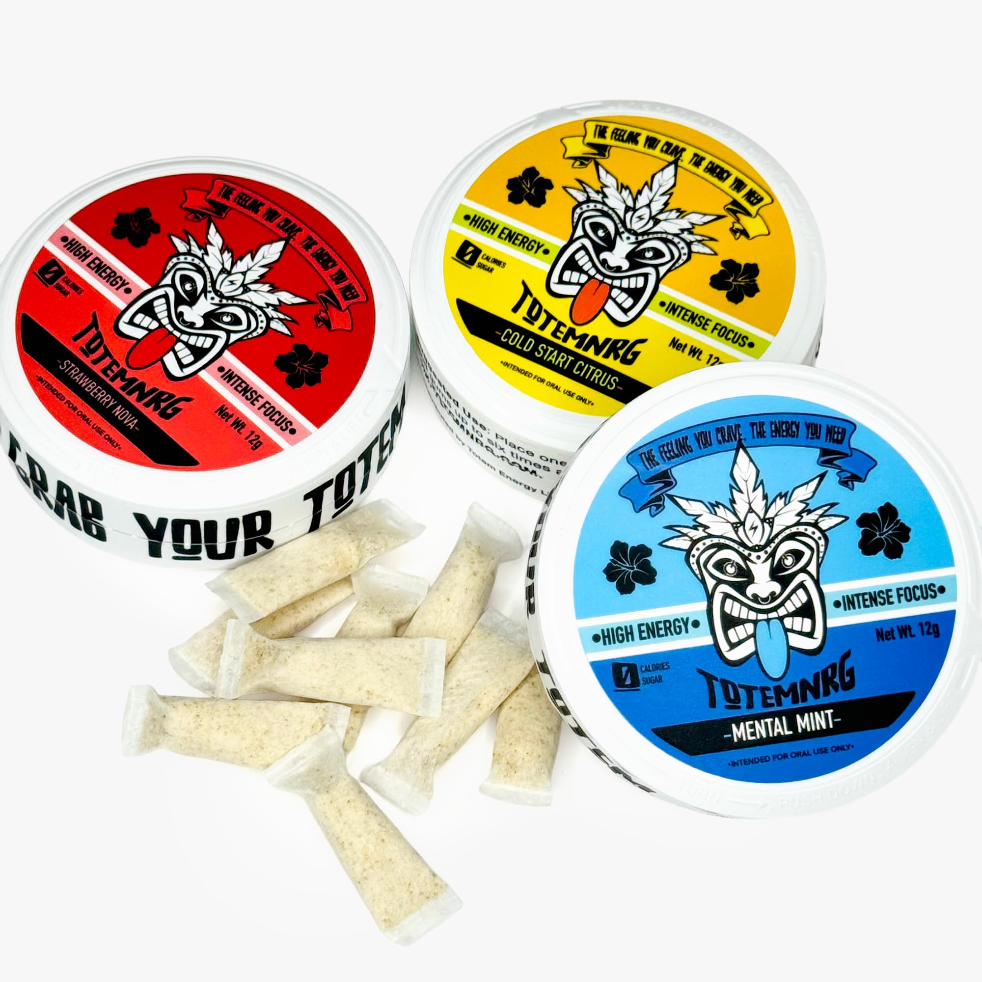 TotemNRG 5-Stack Nootropic Pouches | Adaptogens and Nootropics | High-Energy & Intense Focus | 20 Pouches per Can | 5 Cans (Mint) TOTEMNRG Au supplements