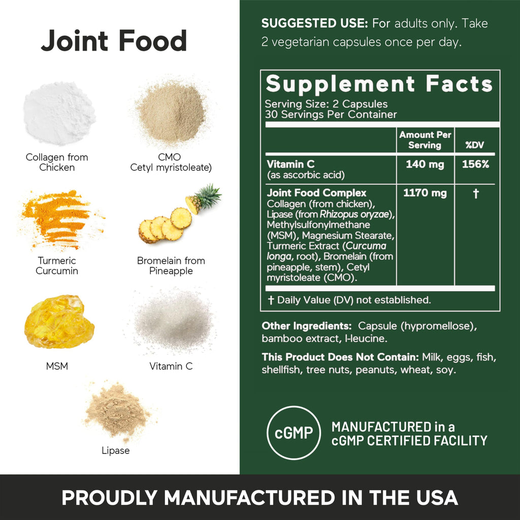 SMARTERNUTRITION Joint Food - Whole-Food Joint Supplement to Support Lubrication & Mobility - Formulated with Collagen Type II, MSM, Vitamin C, Turmeric, Bromelain - 6 Pack[180-Day Supply] SMARTERNUTRITION Au supplements