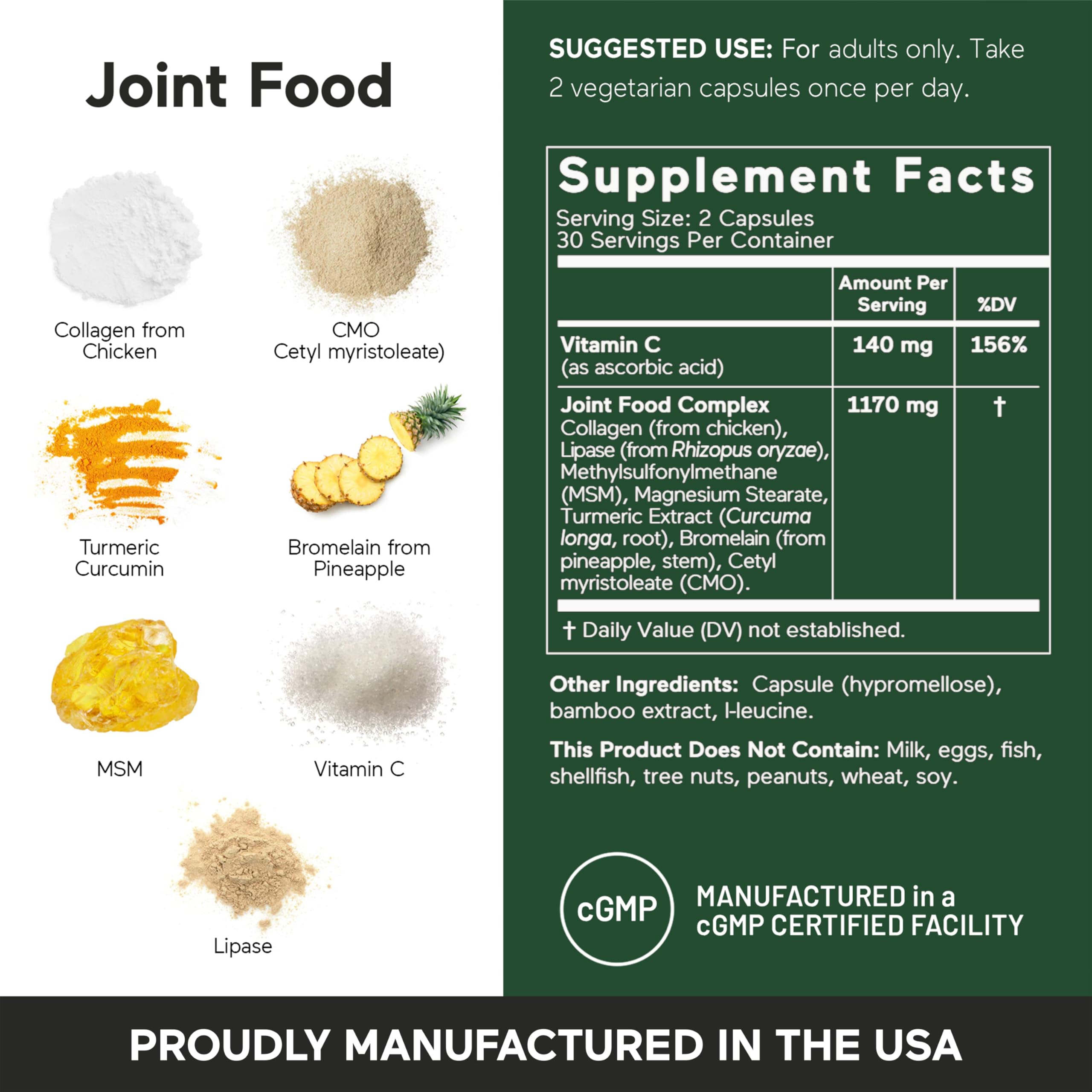 SMARTERNUTRITION Joint Food - Whole-Food Joint Supplement to Support Lubrication & Mobility - Formulated with Collagen Type II, MSM, Vitamin C, Turmeric, Bromelain - 6 Pack[180-Day Supply] SMARTERNUTRITION Au supplements