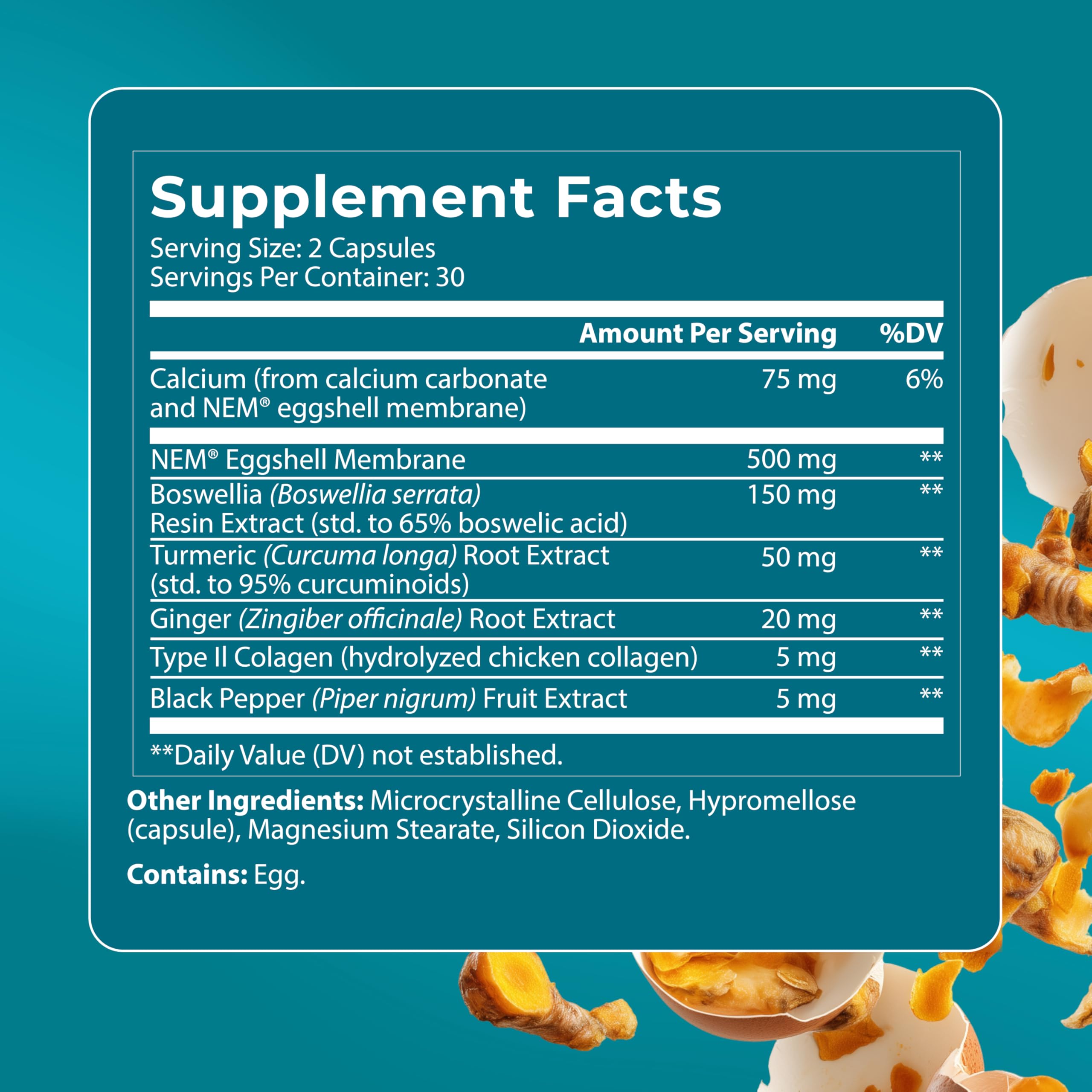 PUREHEALTH RESEARCH Joint Support NEM Eggshell Membrane with Boswellia Extract, Calcium & Turmeric, 60 Capsules PUREHEALTH RESEARCH Au supplements
