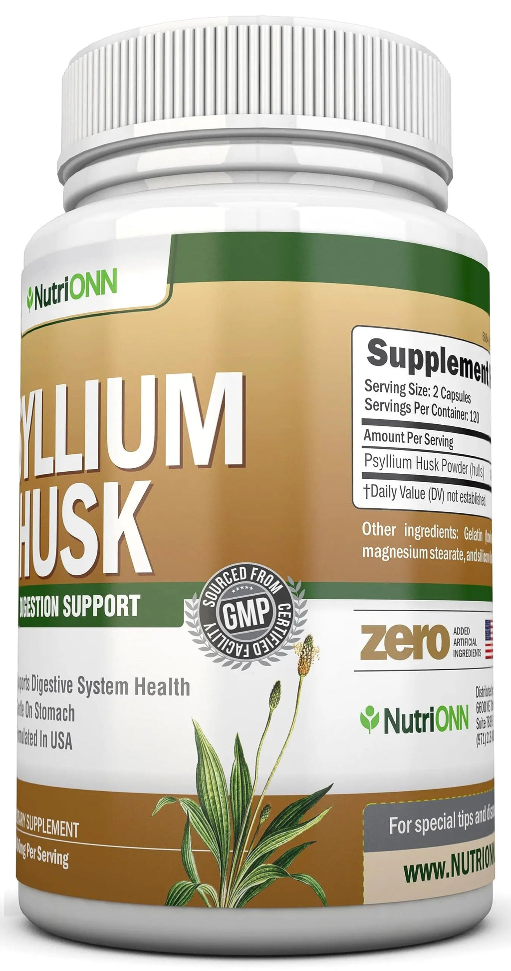NutriONN PSYLLIUM Husk Capsules - 1450mg Per Serving - 240 Capsules - Double Strength NutriONN Au supplements