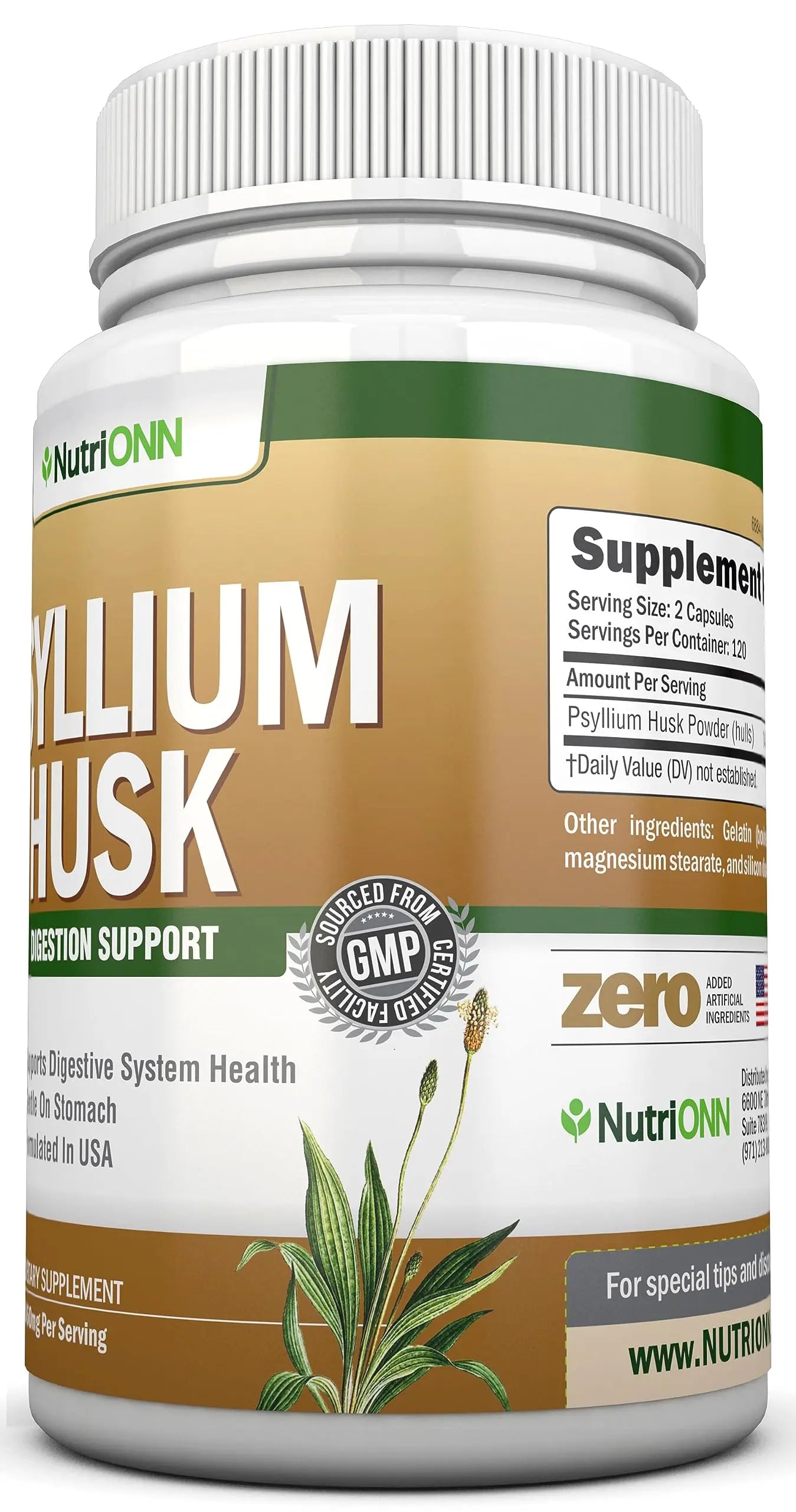 NutriONN PSYLLIUM Husk Capsules - 1450mg Per Serving - 240 Capsules - Double Strength NutriONN Au supplements