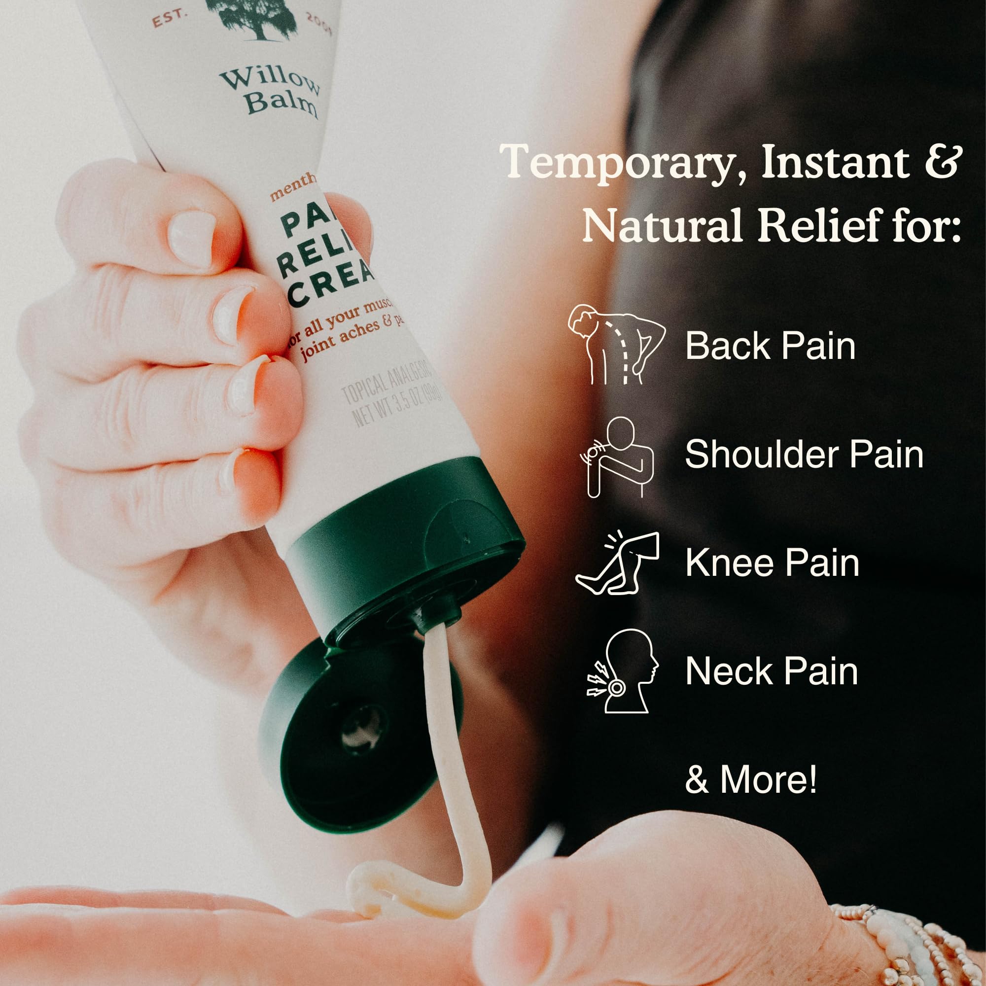 Nature's Willow Willow Balm Natural Pain Relief Cream for Muscles & Joints | Fast-Acting with Willow Bark & Menthol | Free from Artificial Fragrances & Dyes | 6-Pack | 3.5 fl oz Nature's Willow Au supplements