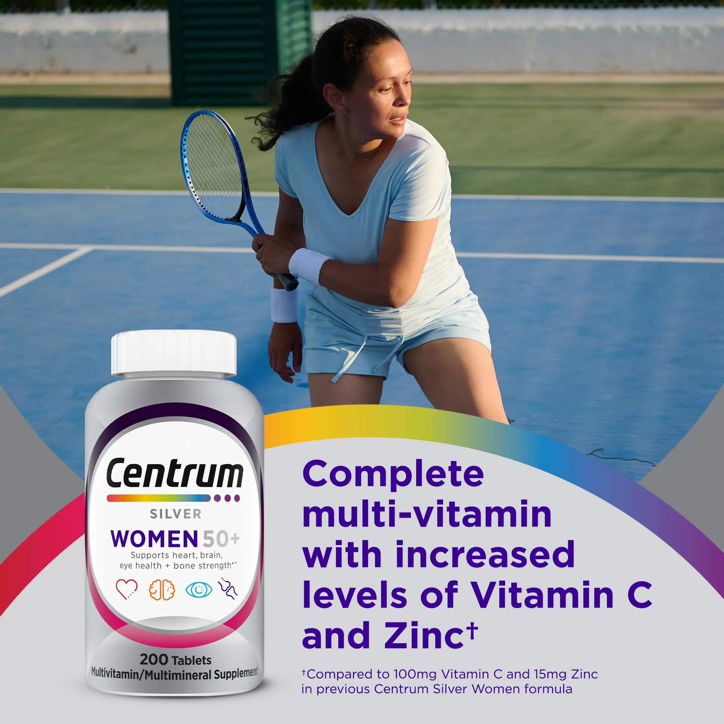 Centrum Silver Women's Multivitamin for Women 50 Plus, Multivitamin/Multimineral Supplement with Vitamin D3, B Vitamins, Non-GMO Ingredients Centrum Au supplements
