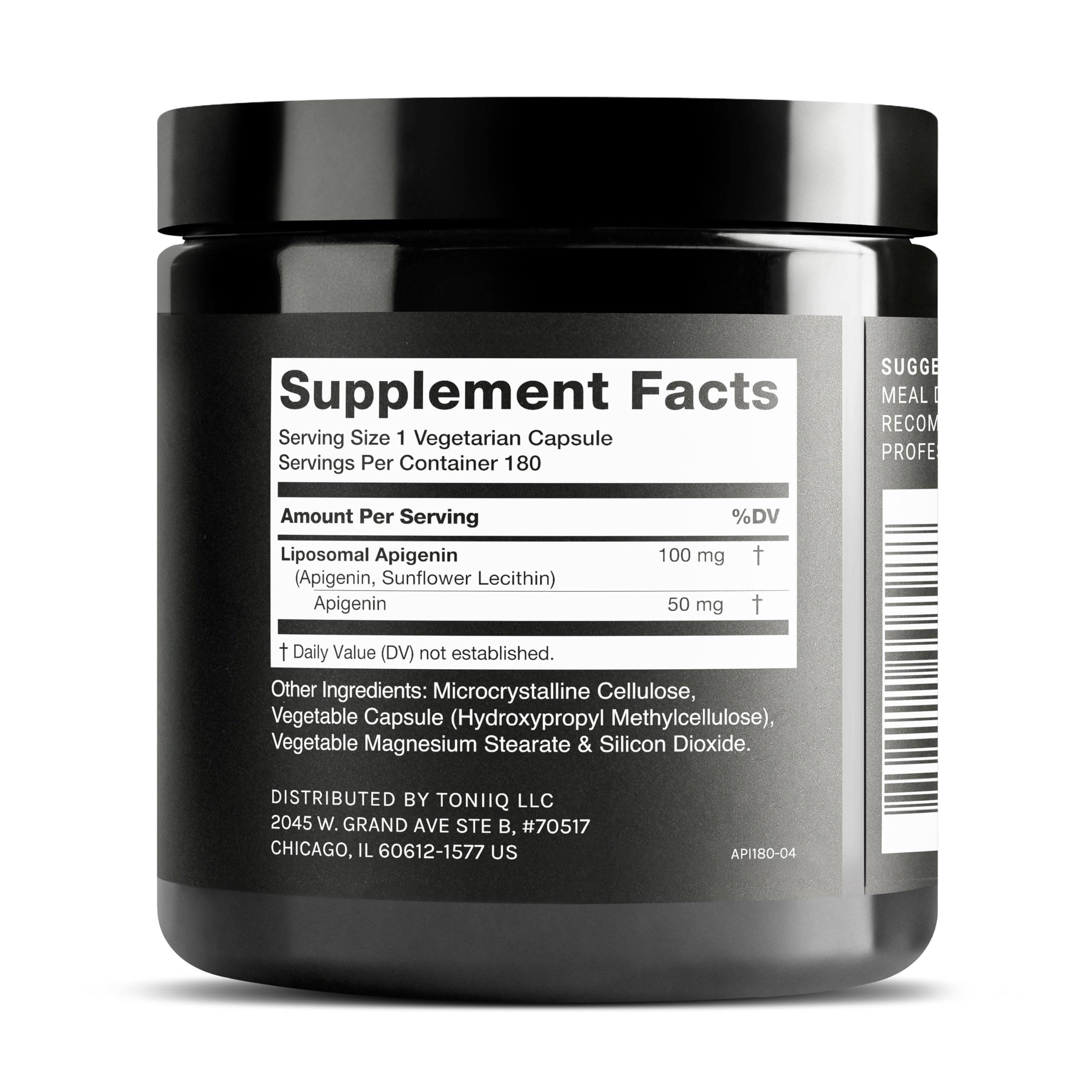 Toniiq Ultra High Strength Liposomal Apigenin - 100mg Formula - Highly Bioavailable for Superior Absorption - 180 Vegetarian Capsules Toniiq Au supplements
