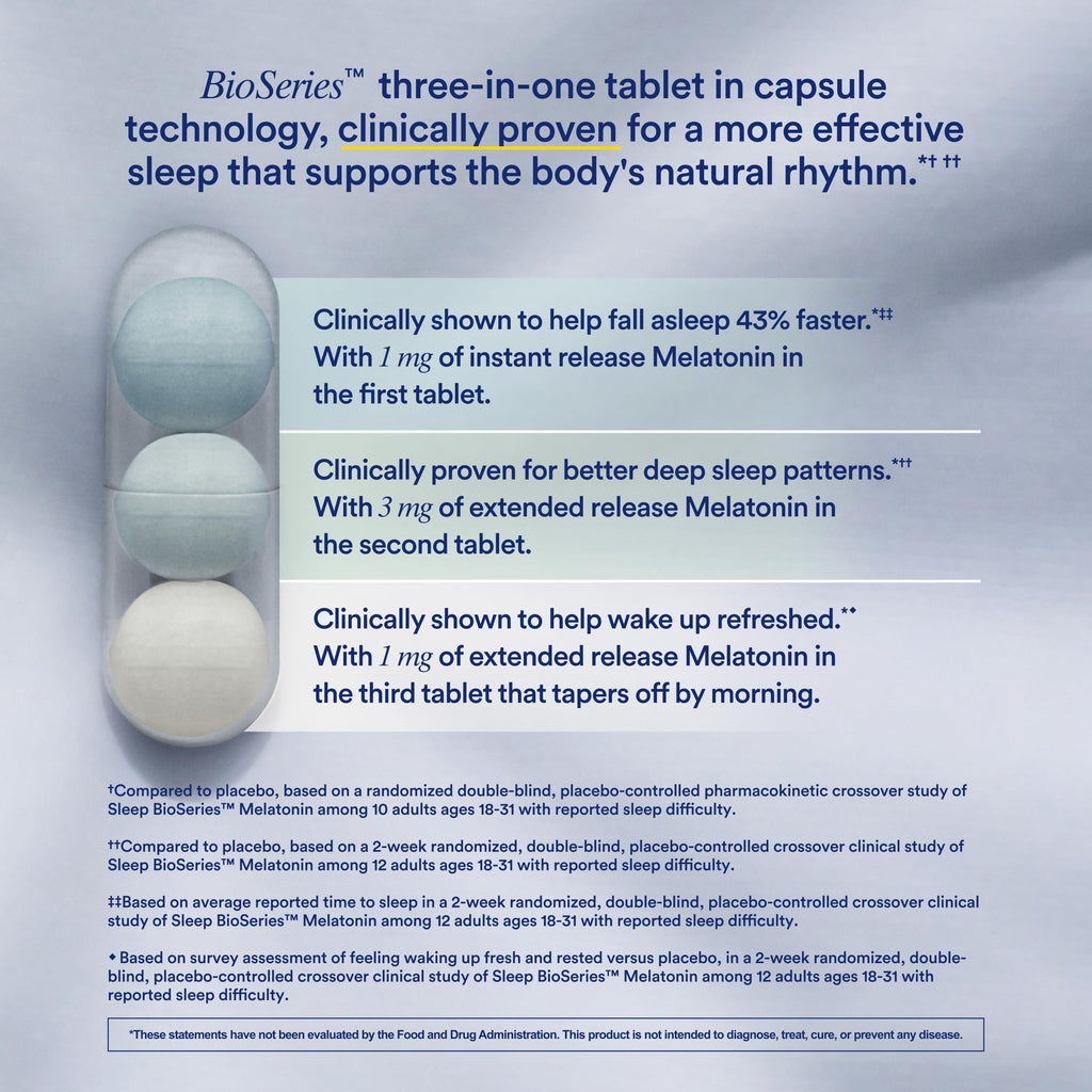 Ritual Sleep BioSeries™ Melatonin: Sleep Aid for Adults, Sleep Supplement with Time Released Capsules, Drug Free Sleep Vitamins for Adults for All Night Sleep Support, 20 Capsules Ritual Au supplements