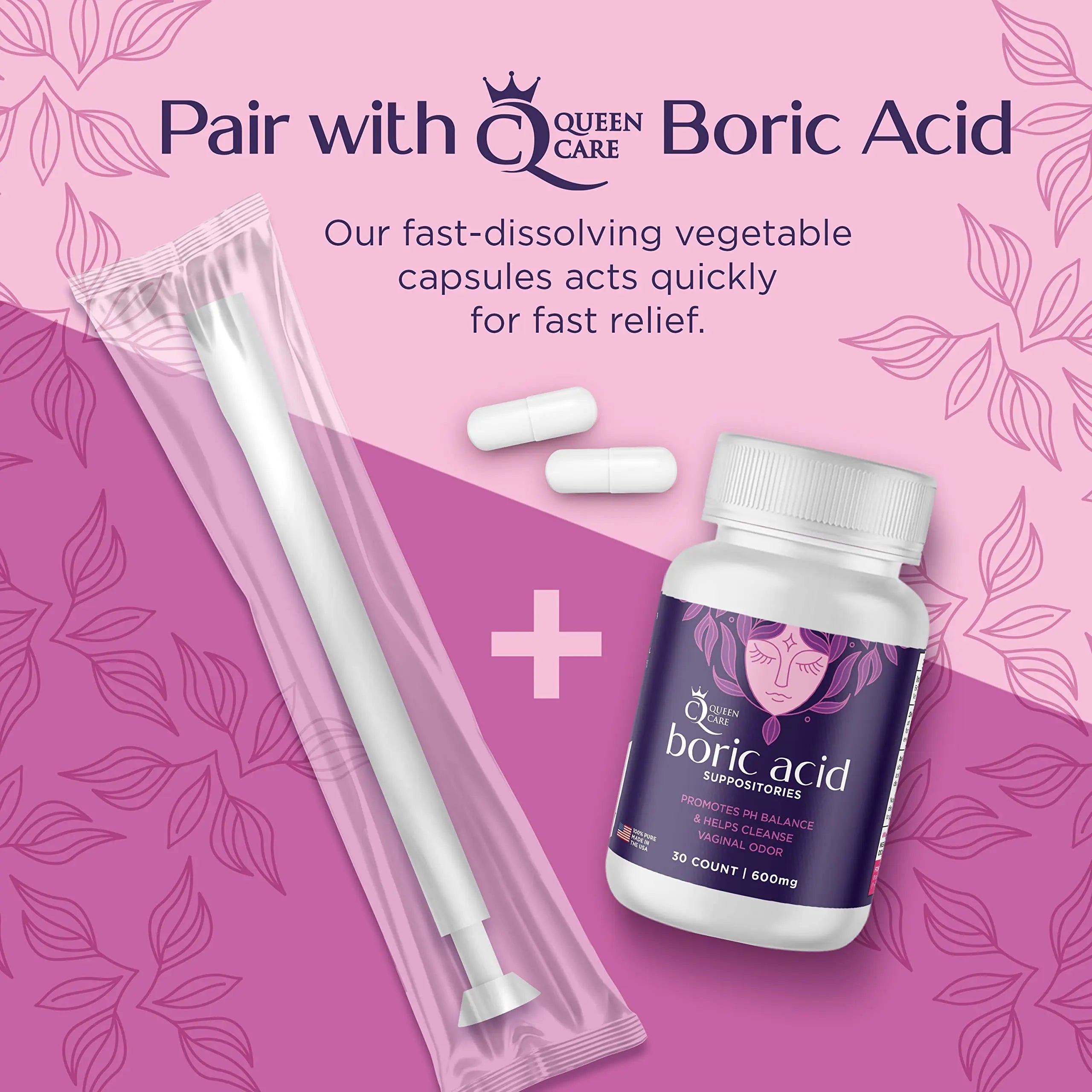 Queen Care - Disposable Suppository Applicator, Boric Acid Applicator, Feminine Care Suppository Applicator Queen Care Au supplements