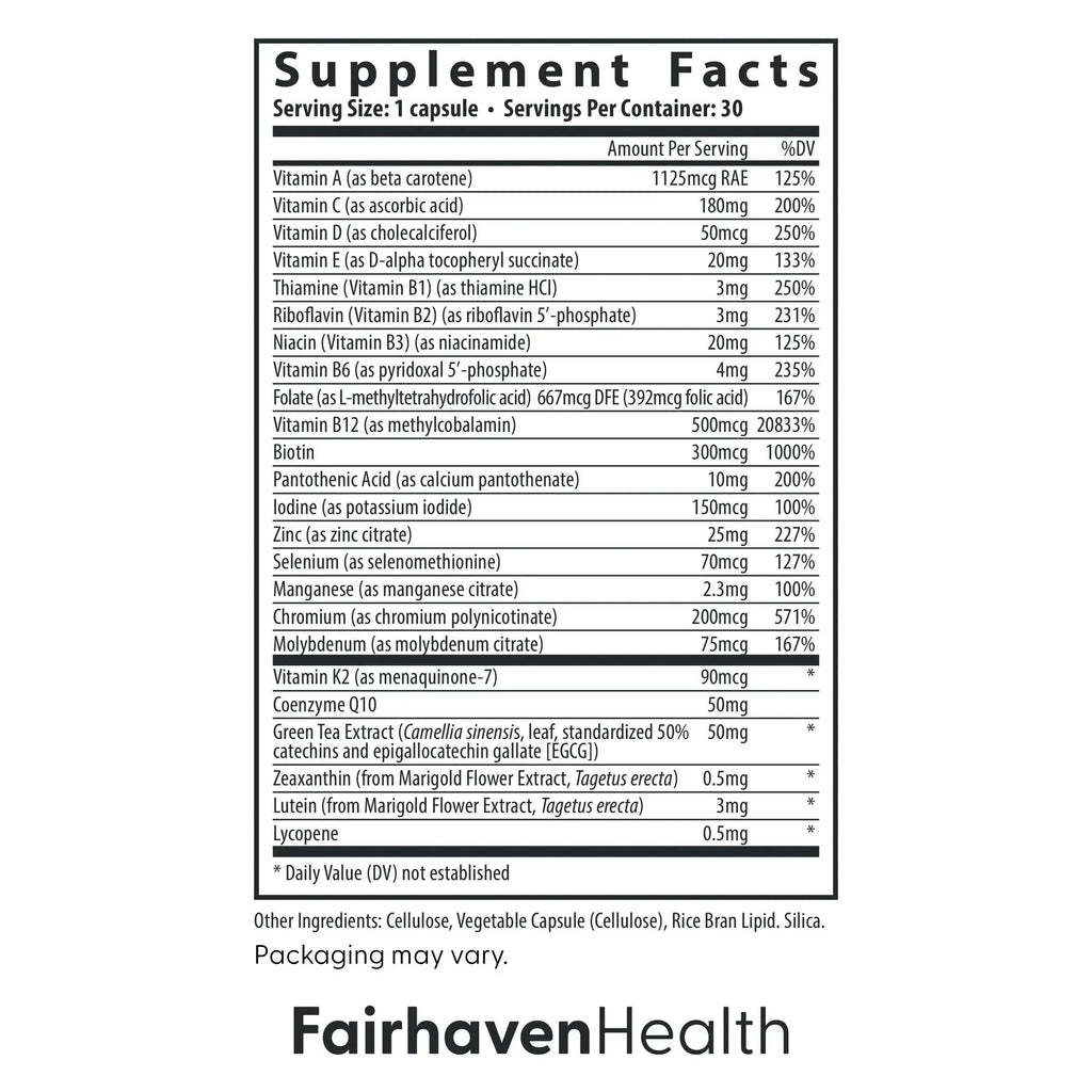 Fairhaven Health Womens Multivitamin Essentials | Once Daily Multivitamin for Women Support for Energy, Immune Health, Eye Health, Hormone Balance | Fairhaven Health Au supplements