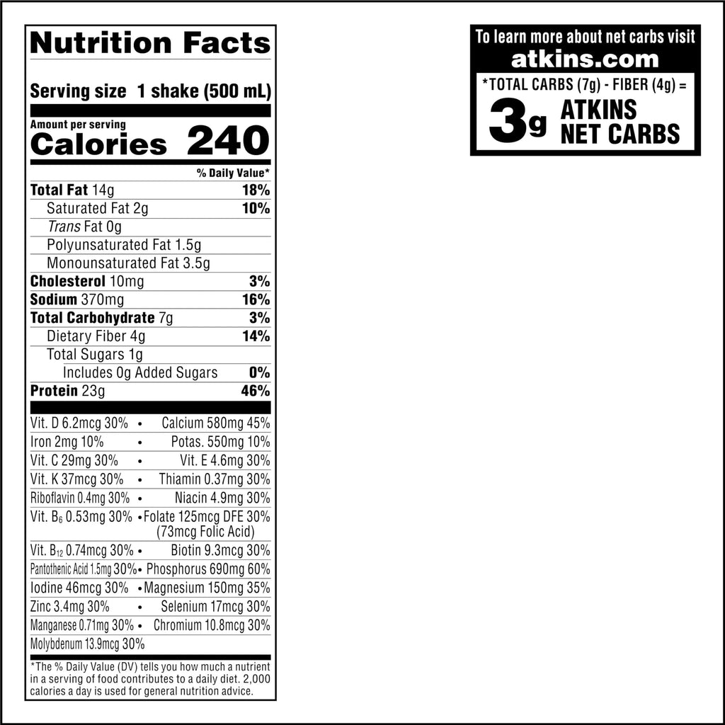 Atkins Vanilla Cream Meal Size Protein Shake, 23g Protein, Low Glycemic, 3g Carb Atkins Au supplements