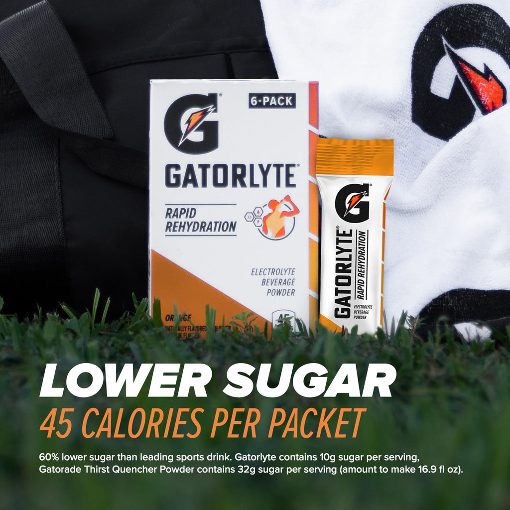 Gatorlyte Rapid Rehydration Electrolyte Beverage, Variety Pack, Lower Sugar, Specialized Blend of 5 Electrolytes, No Artificial Sweeteners or Flavors, 18 pack
