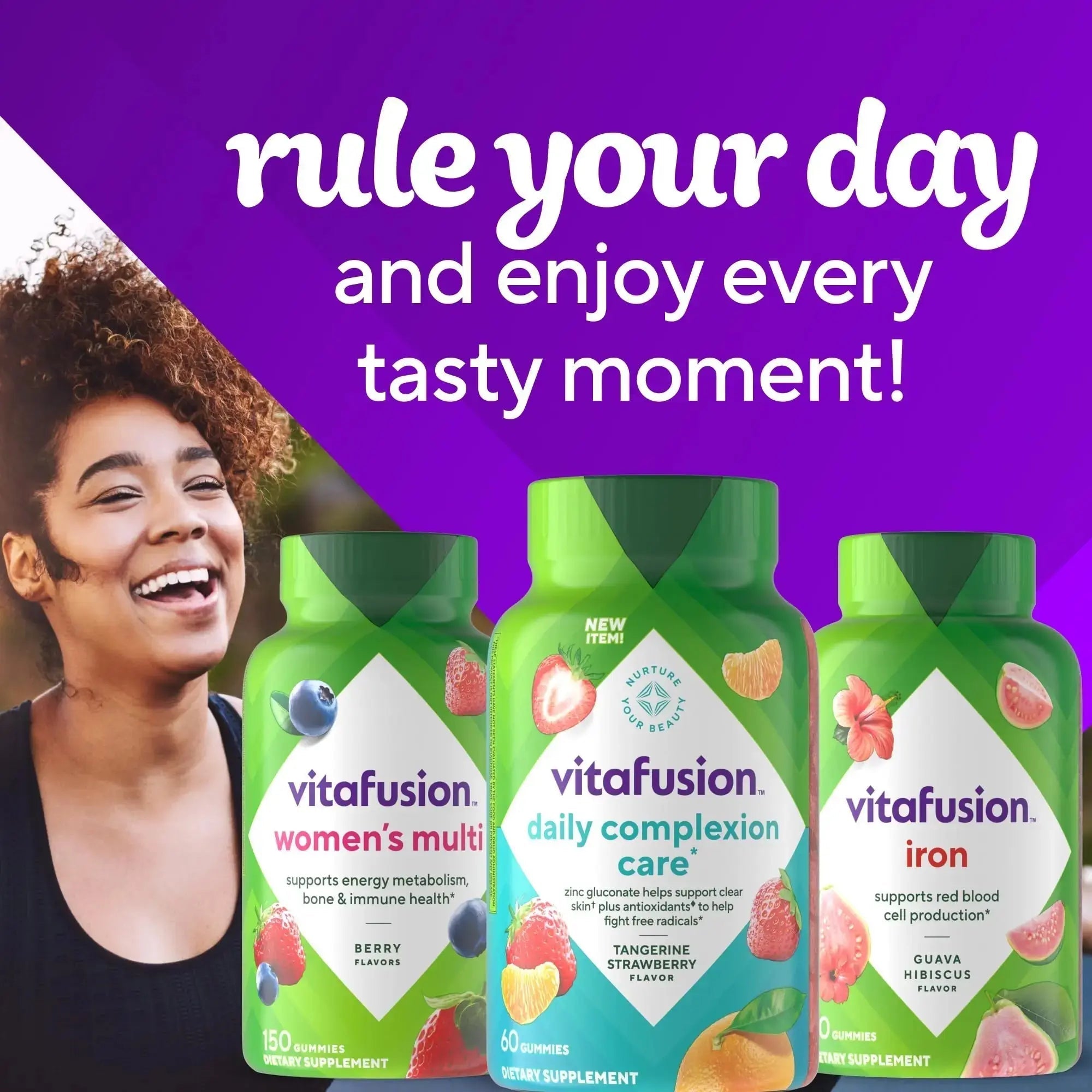 vitafusion Daily Complexion Care (1), Beauty Supplement Helps Support Clear Skin (1) (2) with Zinc Gluconate, Plus Vitamins E & C Vitafusion Au supplements