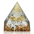 Hopeseed Orgone Pyramid for Positive Energy, Orgonite Rainbow Moonstone&White Crystal Hopeseed Au supplements