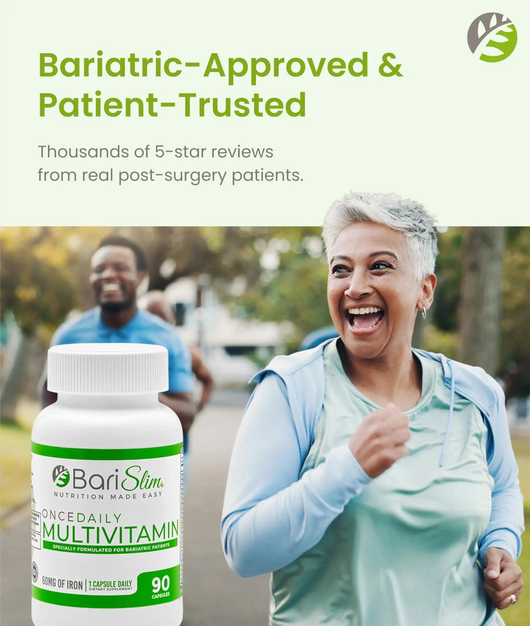 BariSlim Once Daily Bariatric Multivitamin Capsule - 60mg of Iron - Bariatric Vitamin & Supplement for Post WLS Surgery Including Gastric Bypass BariSlim Au supplements
