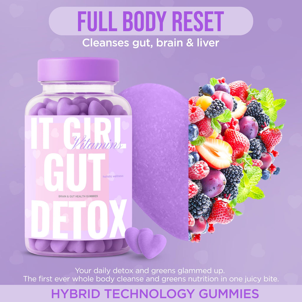 Gut Health Cleanse Detox Gummies for Women & Teens – Probiotics, Prebiotics, Digestive Enzymes & Superfoods Greens Blend – Vegan Daily Digestive Supplement for Bloating Relief, Debloat & Gut Wellness It Girl Vitamins Au supplements