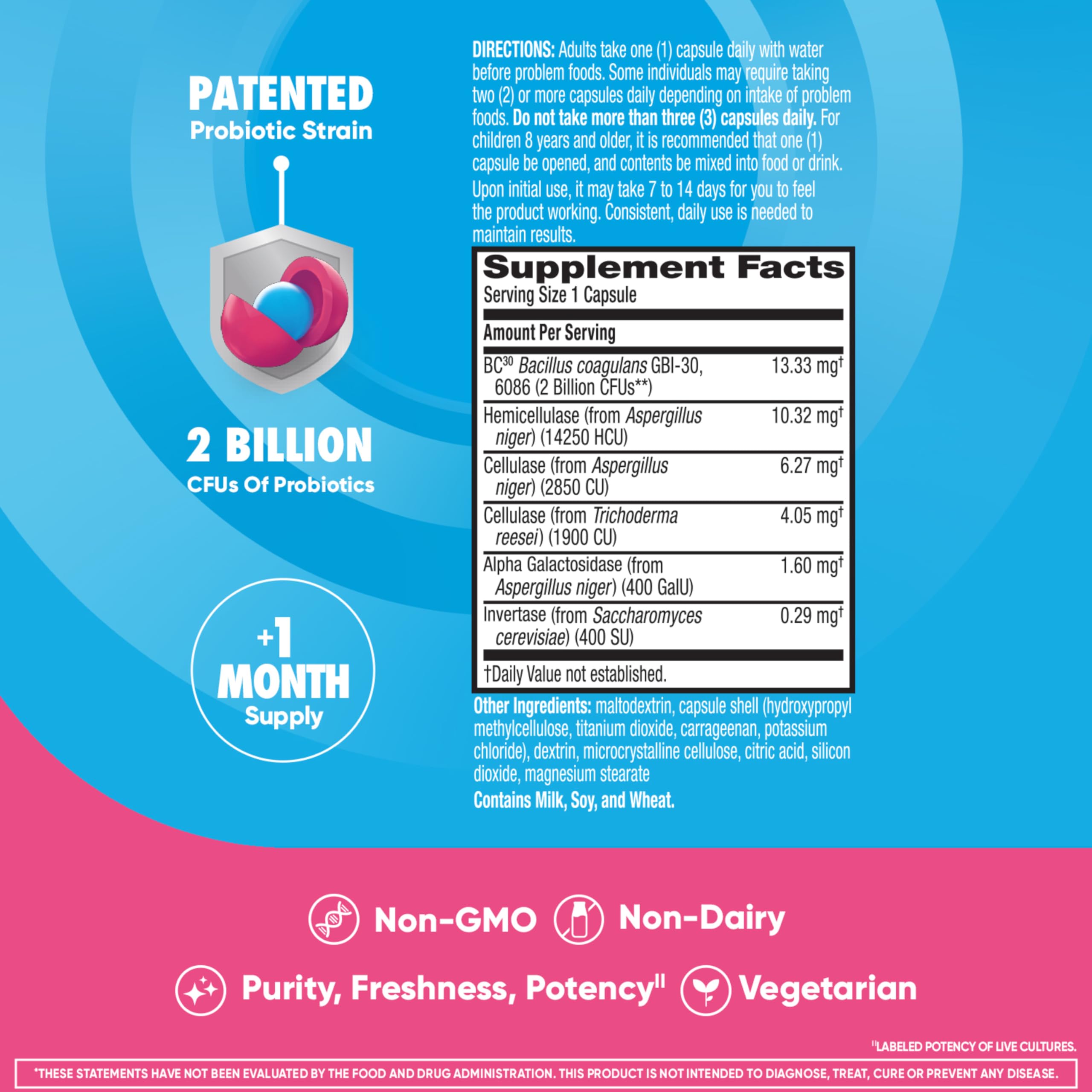 Digestive Enzyme and Probiotic Capsule- Digestive Advantage 32 Capsules, Survives 100x Better than regular 50 billion CFU, Breaks down food, helps prevent gas Digestive Advantage Au supplements