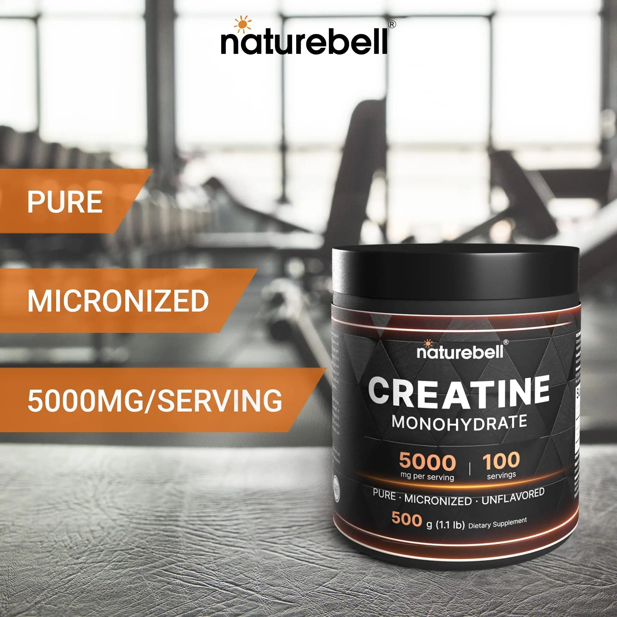 NatureBell 2 Pack Creatine Monohydrate Powder 500 Grams, 5000mg Per Serving NatureBell Au supplements