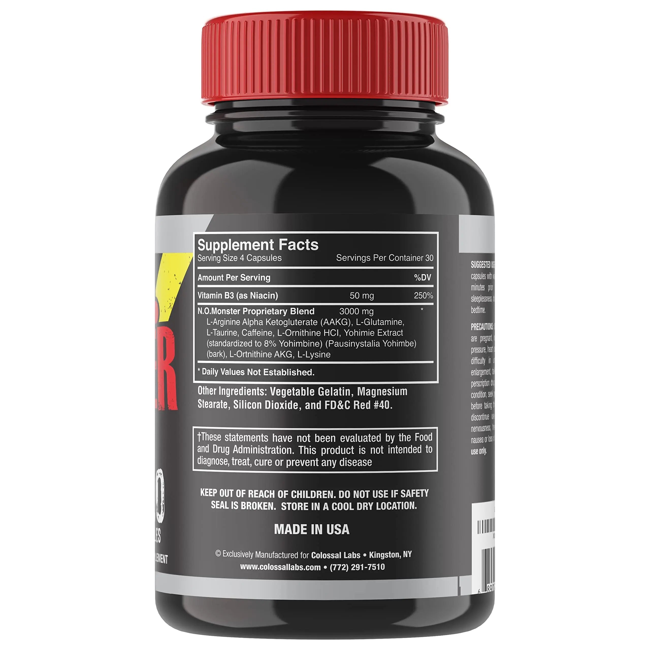 Colossal Labs Nitric Oxide Booster with L-Arginine, Extreme Pumps to Build Strength Goliath Labs Au supplements