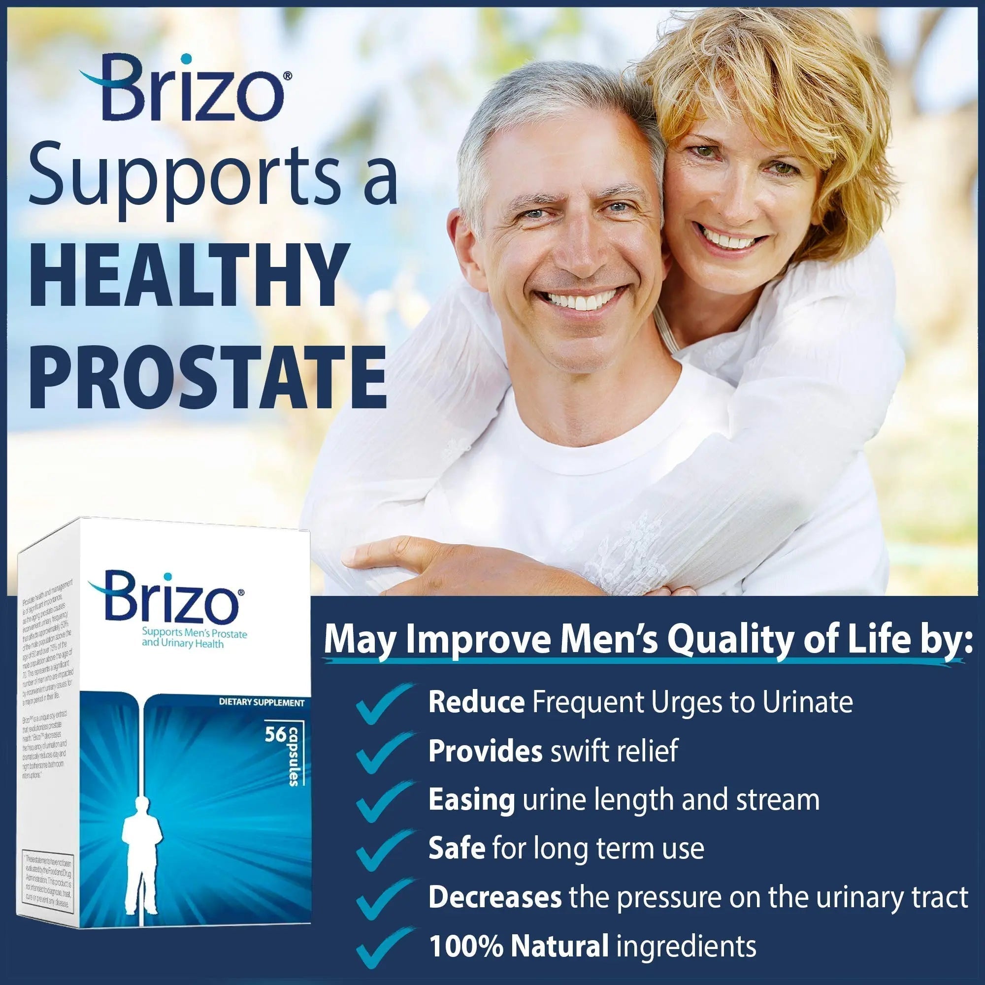 Brizo Prostate Health Supplements for Men - Herbal Capsules for Mens Urinary Health - Reduce Frequent Urination - 1 Month Supply Brizo Au supplements