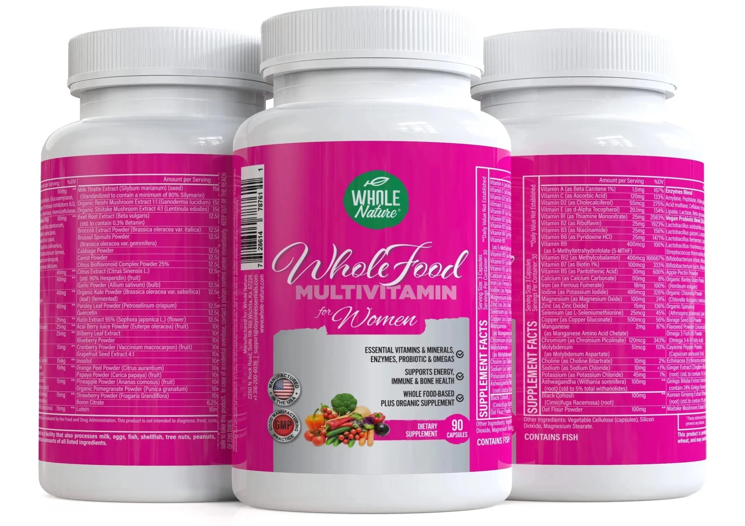 Whole Nature Whole Food Multivitamin for Women Womens Multi Vitamin with Folate, B12 Methyl, Vitamins, Minerals, Probiotics and Omegas Whole Nature Au supplements