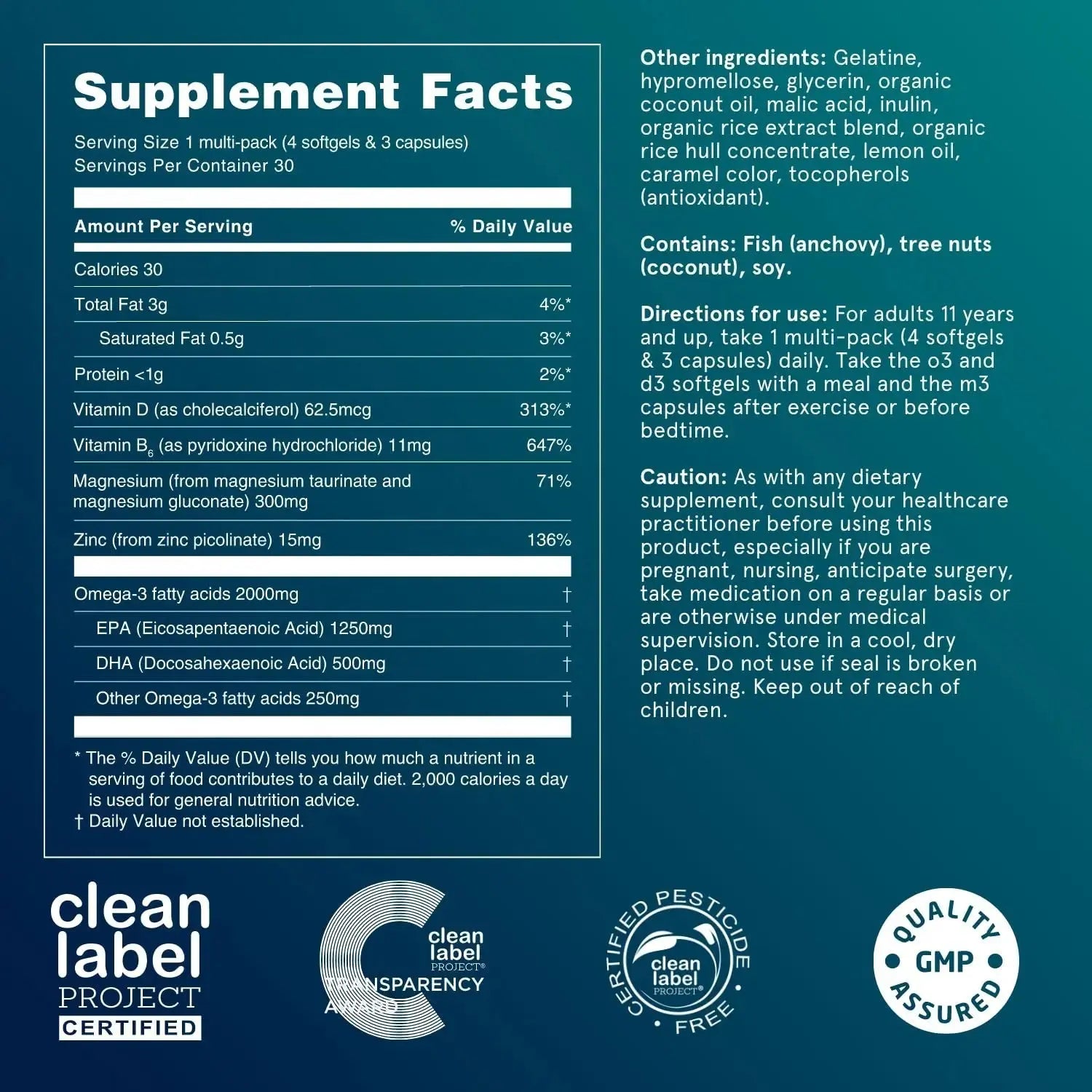 Puori P3 Health Essentials with Magnesium Zinc Complex, Omega 3 Fish Oil & Vitamin D3 Supplements - Men & Womens Daily Multi Puori Au supplements