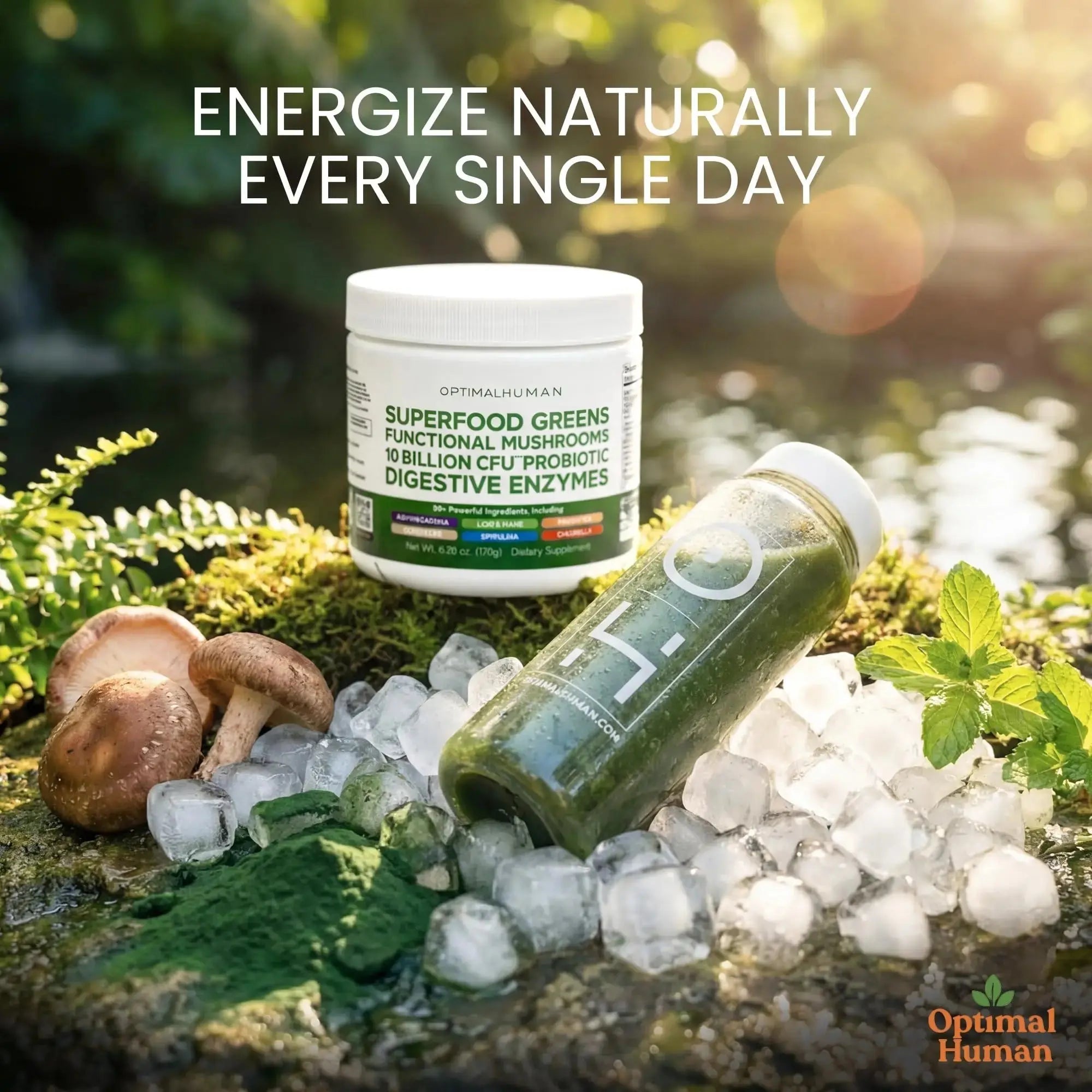 Optimal Human Superfood Greens Powder – 90+ Ingredient Blend with Lion’s Mane Supplement, Ashwagandha & Turmeric O H Au supplements