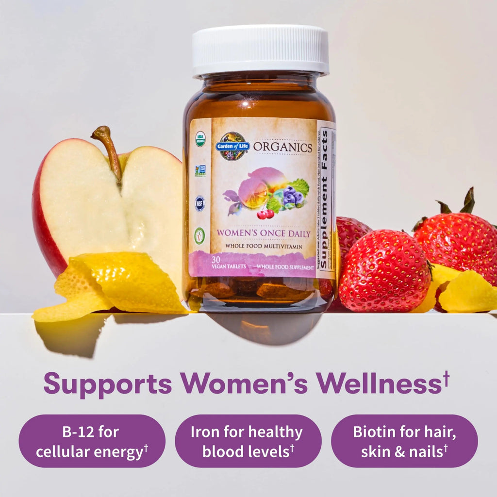 Garden of Life Organics Multivitamin for Women - Women's Once Daily Multi - Whole Food Multi with Iron, Biotin, Vegan Organic Womens Multivitamin for Health Garden of Life Au supplements