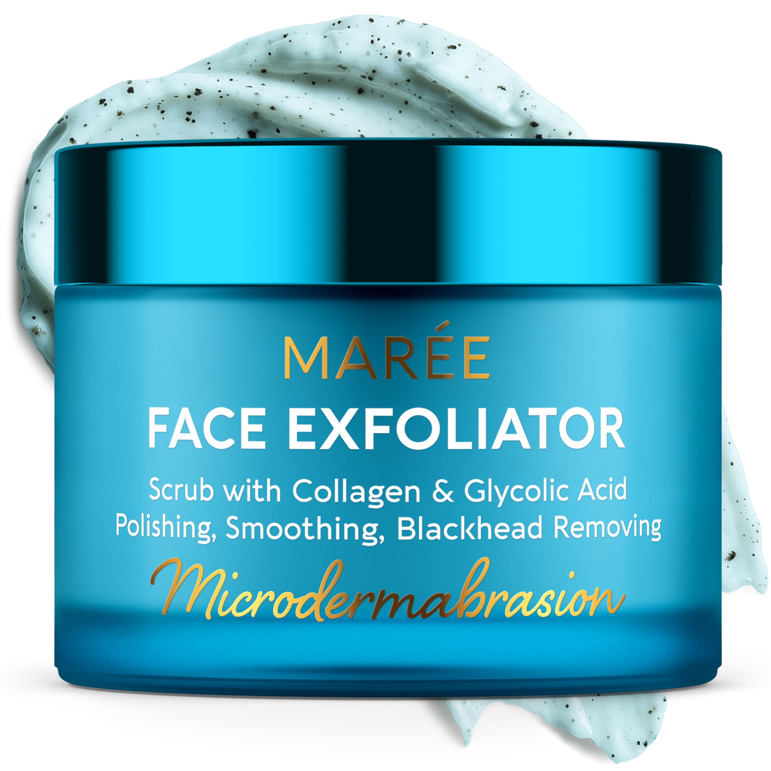 MAREE Face Exfoliator – Microdermabrasion Facial Scrub & Exfoliating Face Wash for Women – Collagen & Glycolic Acid – Gentle Scrub and Exfoliant
