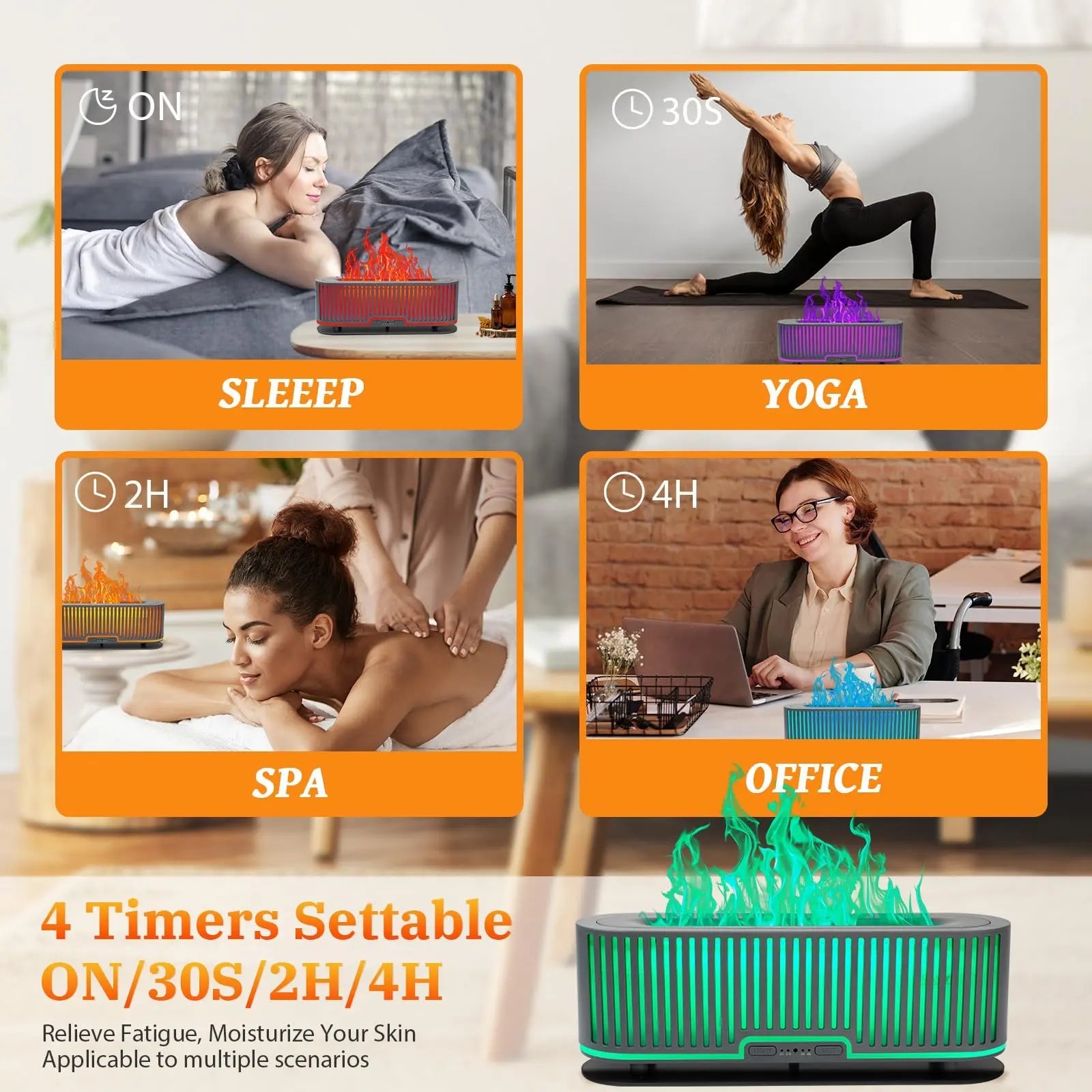 Comfynest Colorful Flame Fire Fireplace Diffuser with 6 Essential Oils Set, Ultrasonic 200ml Essential Oil Comfynest Au supplements