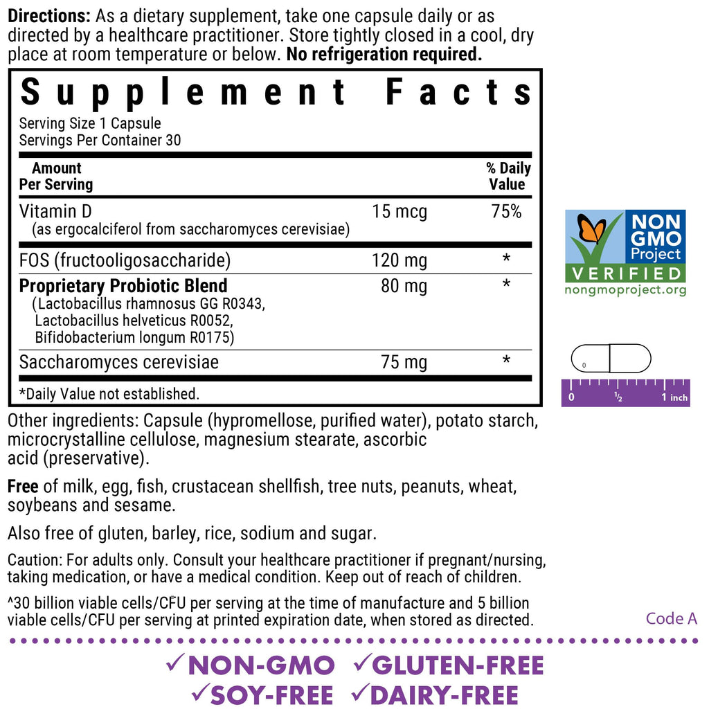 BlueBonnet Nutrition Pre Pro Post Probiotic 30 Billion CFU^ Shelf Stable – for Women & Men Digestion, Gut, Mood, Immune* - Free of Dairy, Gluten & Soy - Non-GMO - 30 Vegetable Capsules, 30 Servings BlueBonnet Au supplements