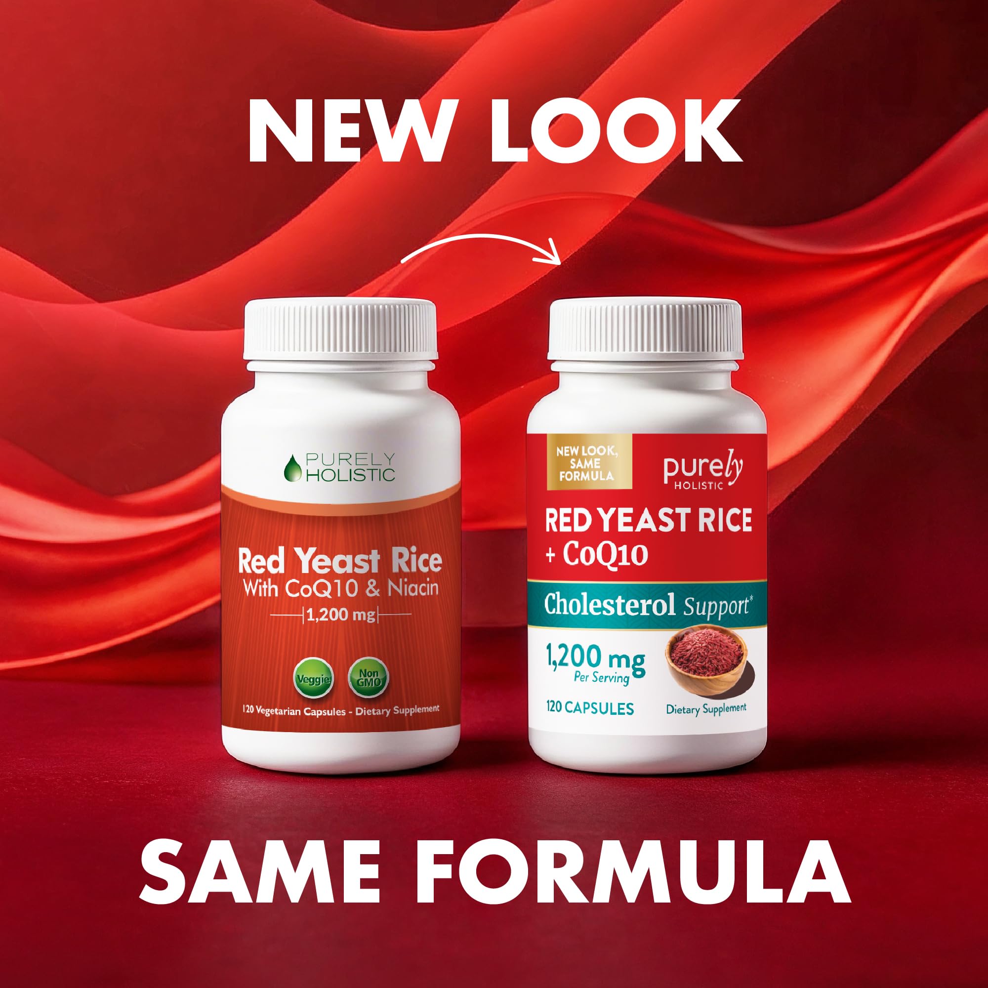 Red Yeast Rice with CoQ10 Supplement | Healthy Cholesterol Levels & Heart Health Support | Extra Strength Red Yeast Rice 1200 MG (600 MG Per Capsule) with Monakolin K