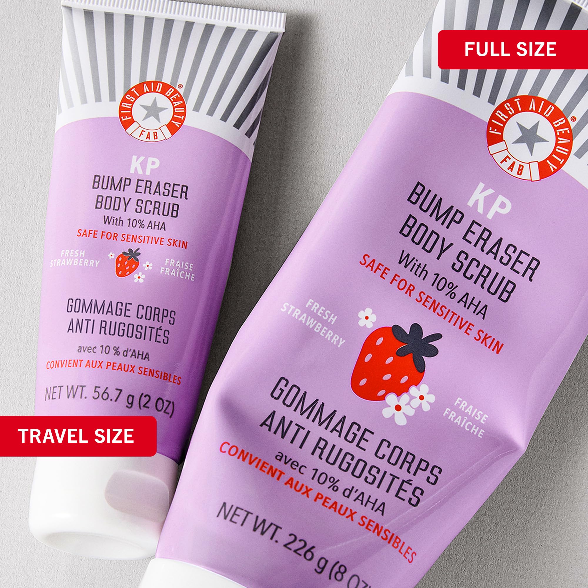 First Aid Beauty - KP Bump Eraser Body Scrub with 10% AHA, Keratosis Pilaris Exfoliator with Glycolic and Lactic acids, Helps Reduce Chicken Skin Bumps