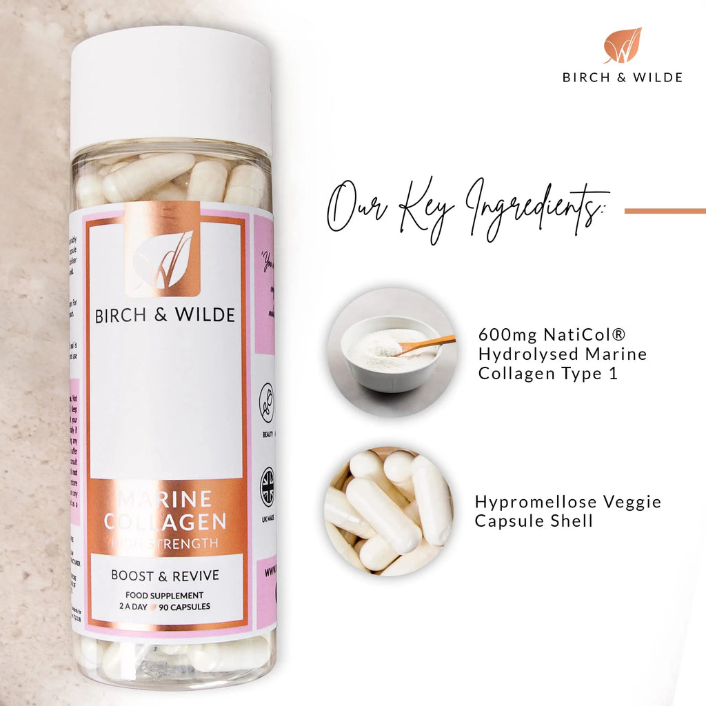 Marine Collagen Peptides Capsules - Hydrolyzed Collagen Supplements for Women & Men BIRCH & WILDE Au supplements