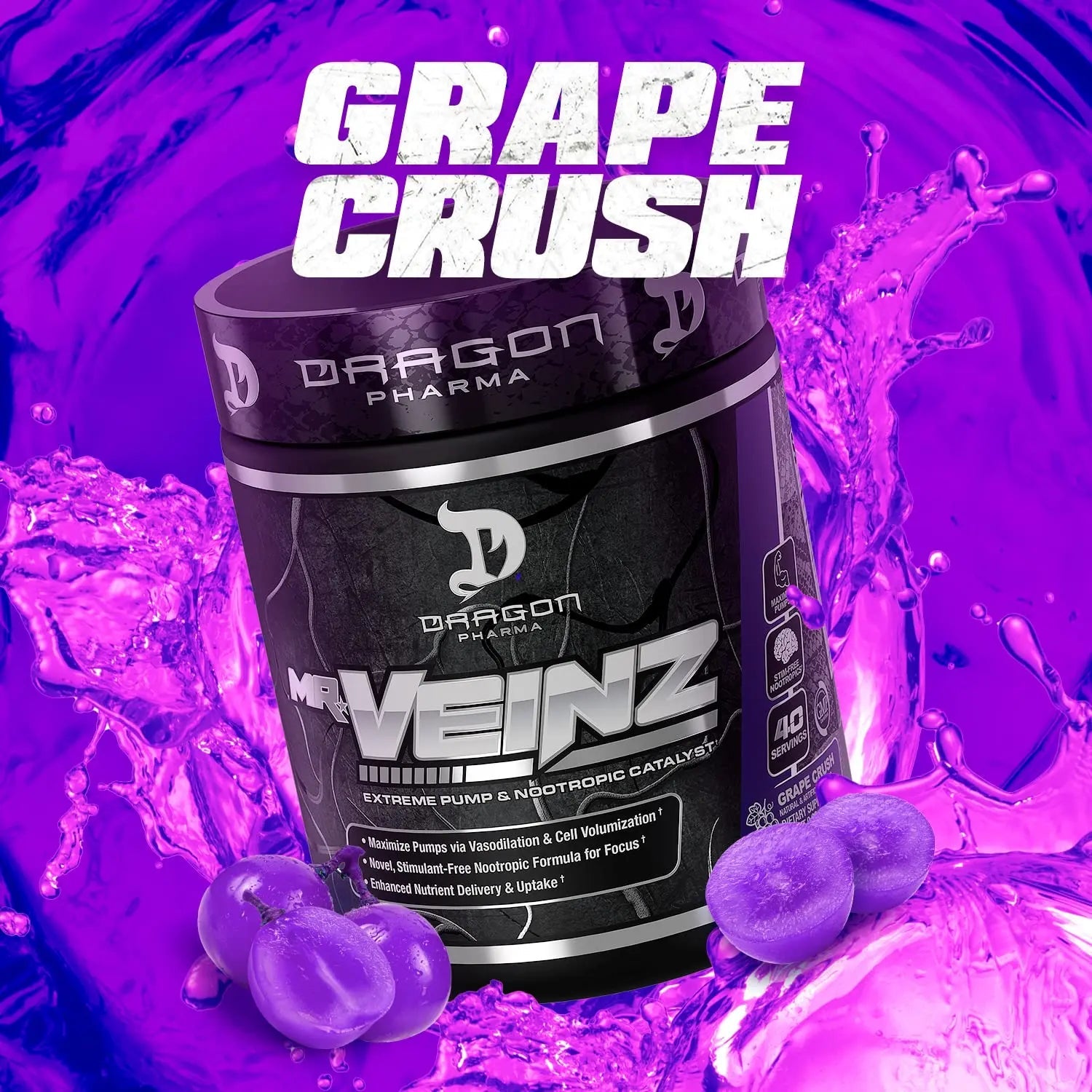 DRAGON PHARMA Mr. Veinz Stim Free Pre-Workout, Extreme Pump & Nootropic Catalyst DRAGON PHARMA Au supplements