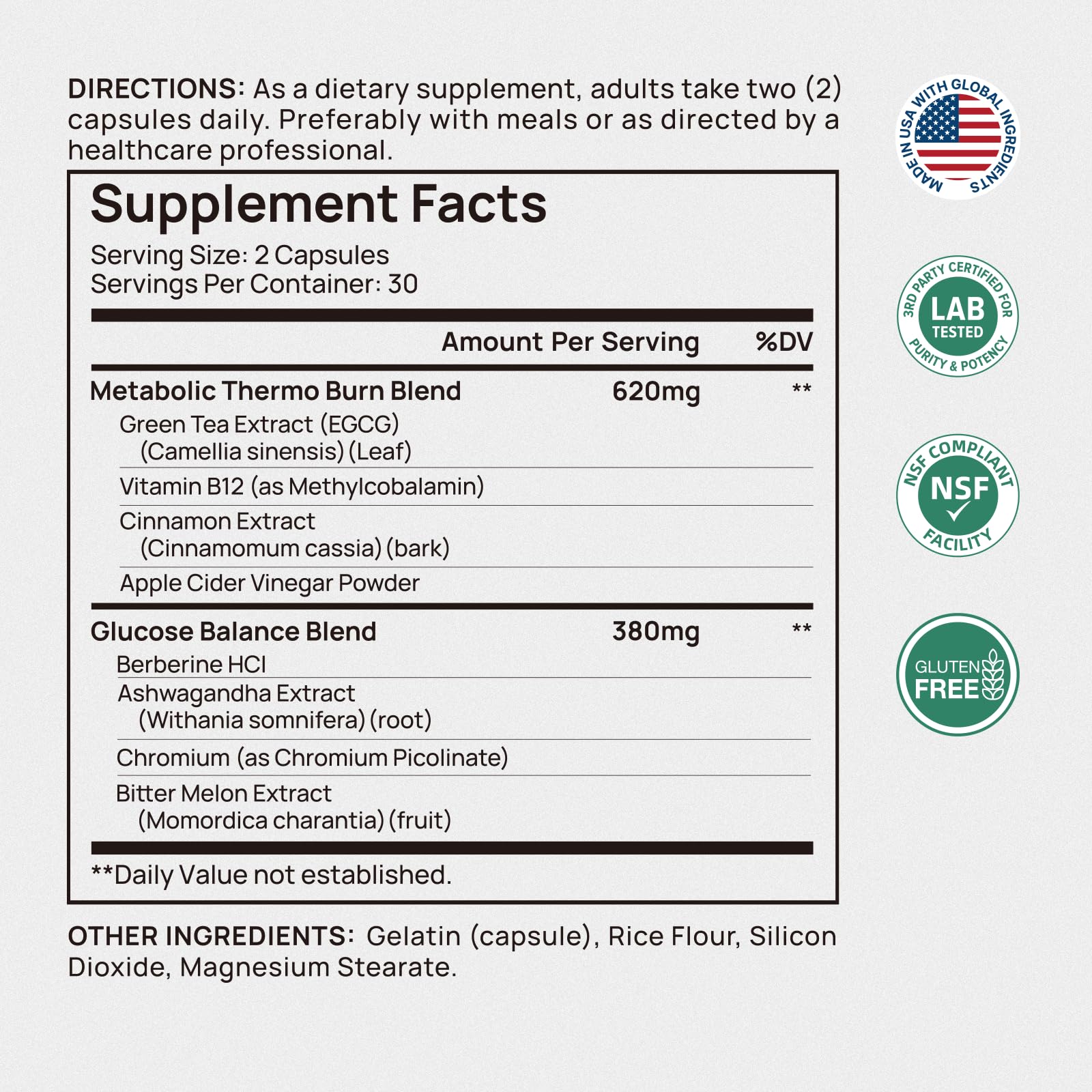 Selerb Metaburn Weight Loss Pills for Women & Men - Appetite Suppressant & Fat Burner, Metabolism Support Weight Loss Supplement with Berberine