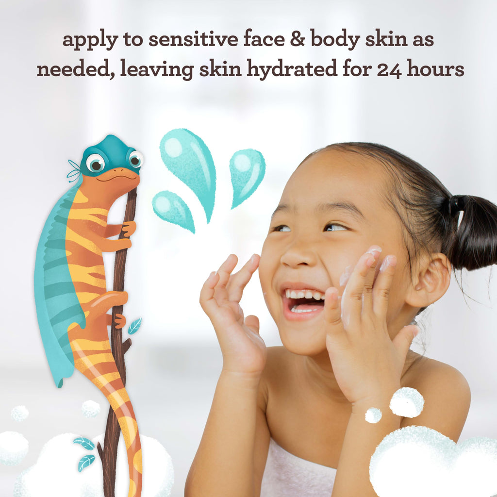 Aveeno Sensitive Skin Face & Body Gel Cream for Kids with Prebiotic Oat, Clinically Proven 24 Hour Hydration for Soft Skin