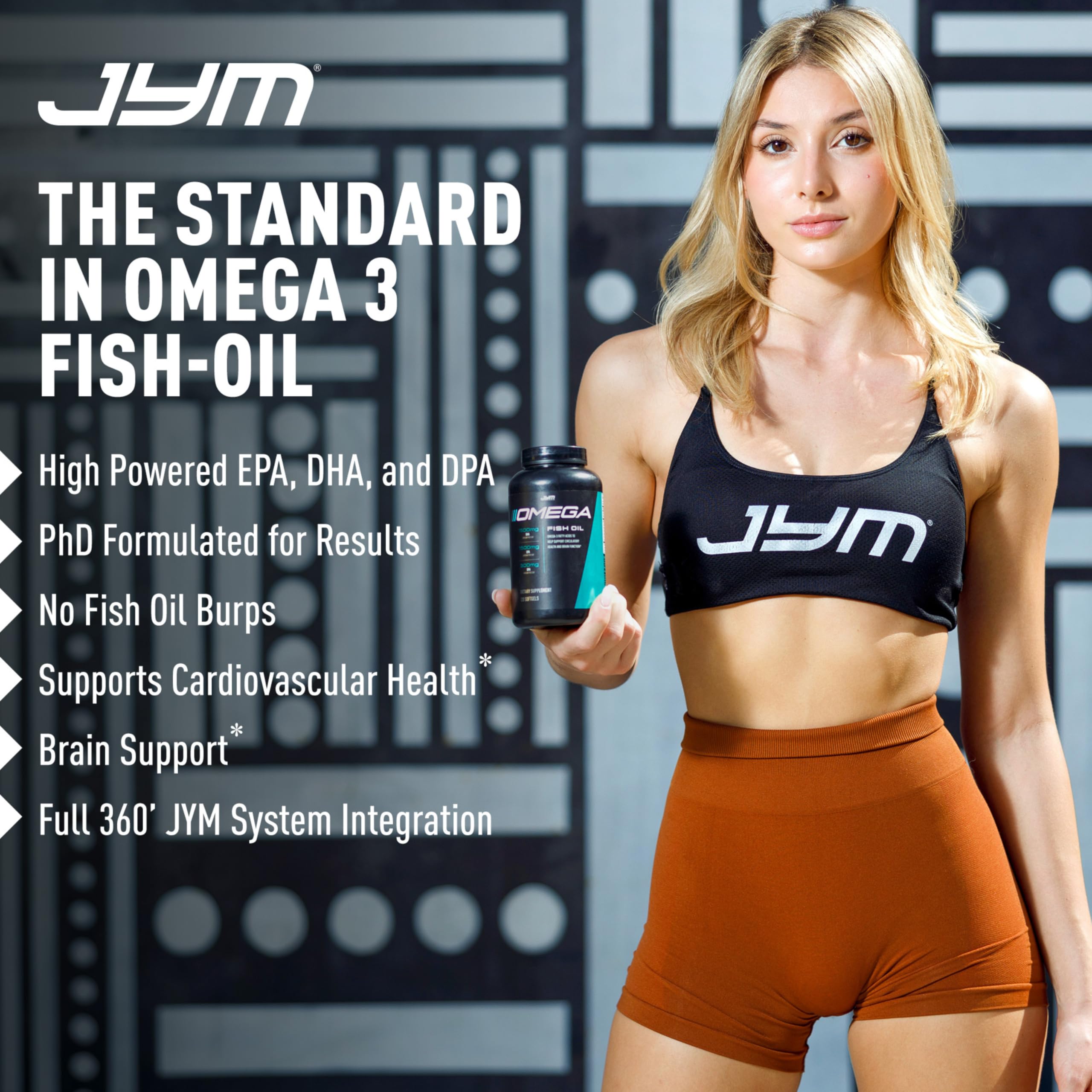 JYM Supplement Science Omega JYM Fish Oil 2800mg, High Potency Omega 3, EPA, DHA, DPA for Brain, Heart