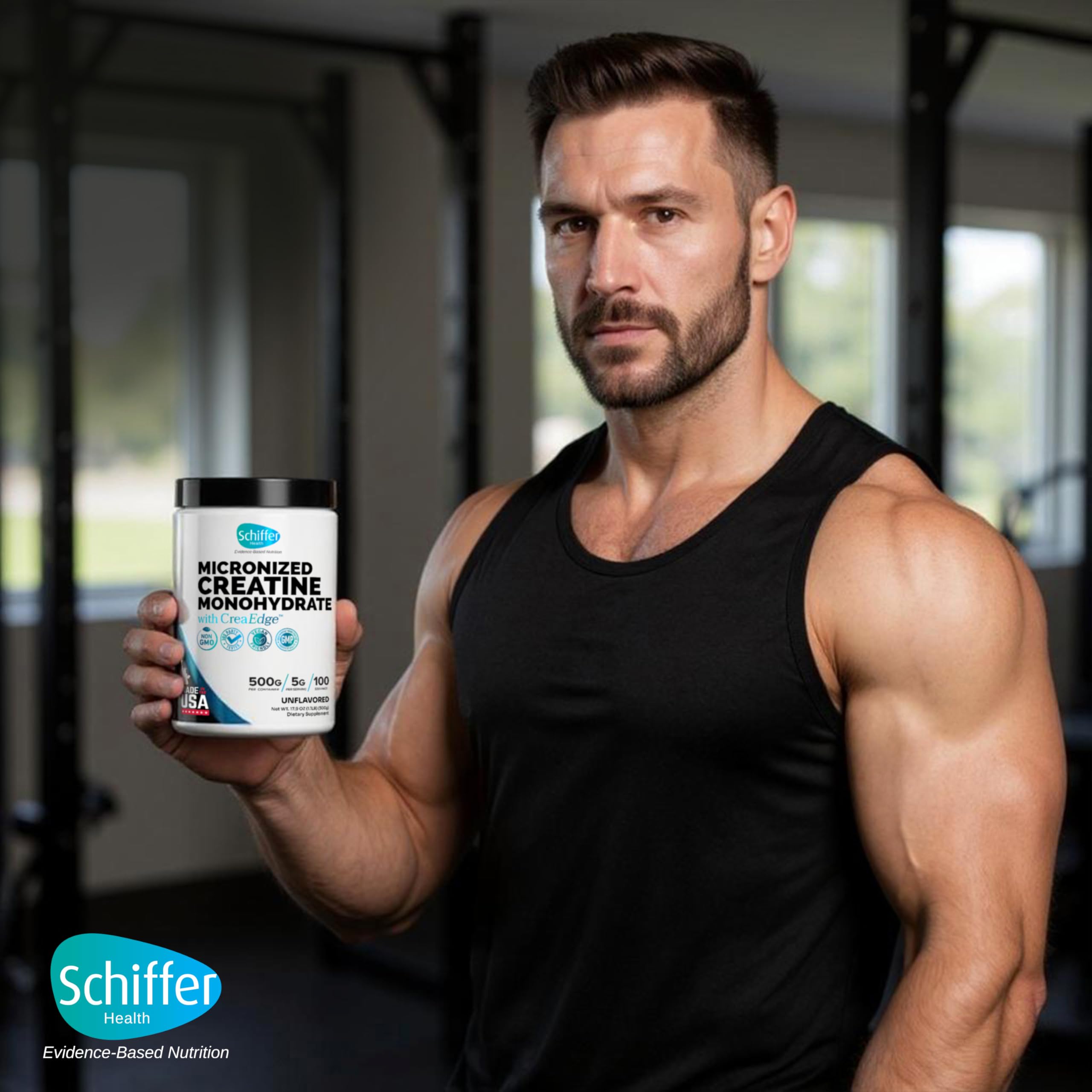Creatine Monohydrate Powder 500g – Supports Muscle Growth, Strength & Cognitive Function*, 5g per Serv - 100 Servings, Pure Micronized Creatine for Enhanced Performance, Unflavored, 17.9 oz SCHIFFER HEALTH Au supplements