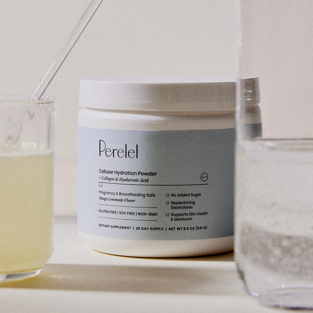 Perelel Hydration Powder, Electrolyte Supplement with Collagen & Hyaluronic Acid, Mango Lemonade Flavor, Soy & Gluten Free, Non GMO, No Added Sugar, 28 Servings