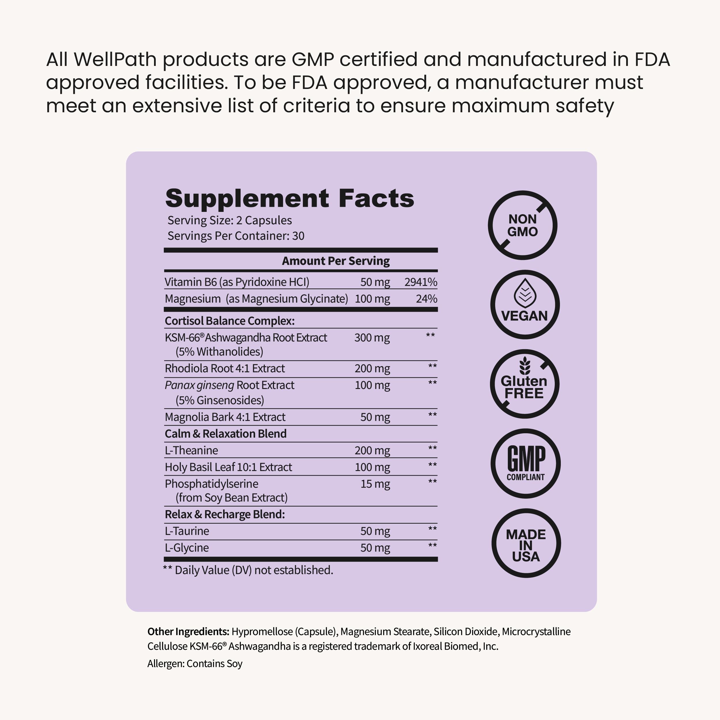 WellPath Soothe Cortisol Manager - Cortisol Supplements for Women with KSM-66® Ashwagandha & L-Theanine - Stress Support, Detox - 11-in-1 Complex, Vegan, Made in USA, Non-GMO, 60 Ct WellPath Au supplements