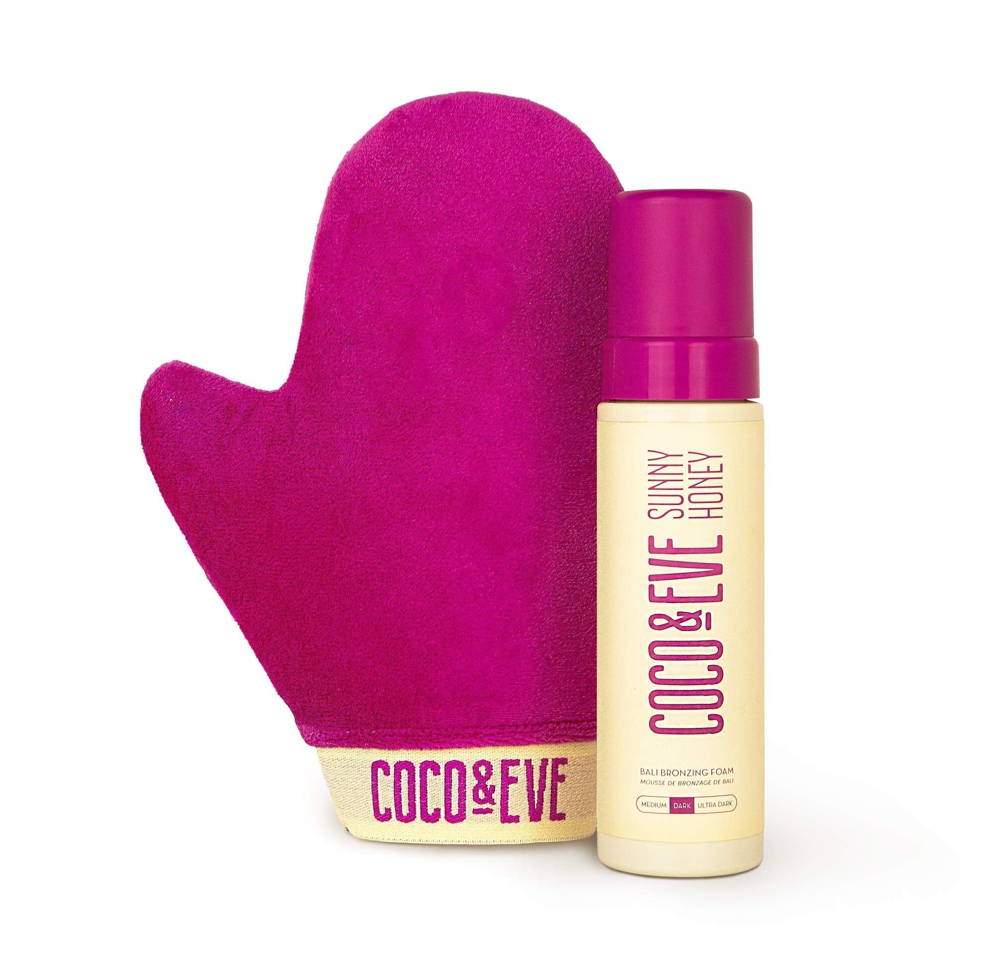 Coco & Eve Self Tanner Foam Kit - (Medium) Streak-Free Sunless Tanning Mousse, Tropically Scented Natural Looking Tan