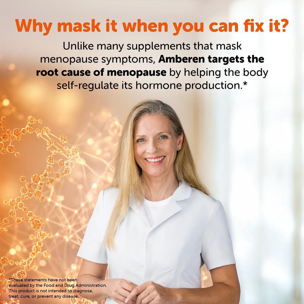 Amberen Menopause Supplement for Women, 60 Gummies, Clinically Proven, Helps Support Hormone Balance, Helps Relieve 12 Menopause Symptoms: Hot Flashes, Night Sweats, Mood Swings and More Amberen Au supplements