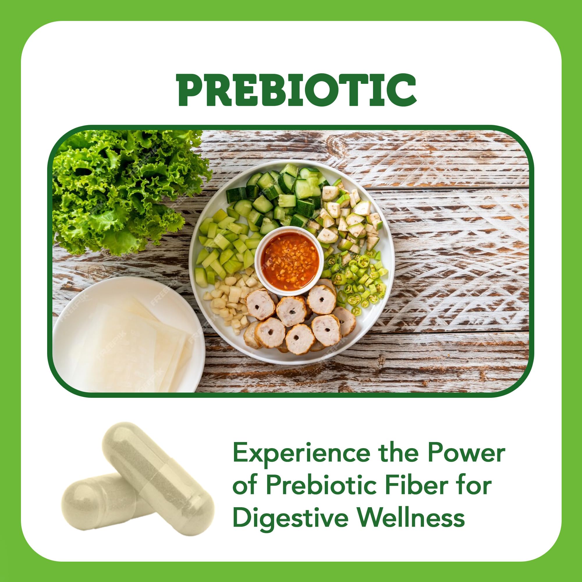 Vitamin Bounty Prebiotic Capsules - PreforPro® Prebiotics Supplement for Women & Men Digestive Health & Advanced Gut Health – No Fiber, No Bloating