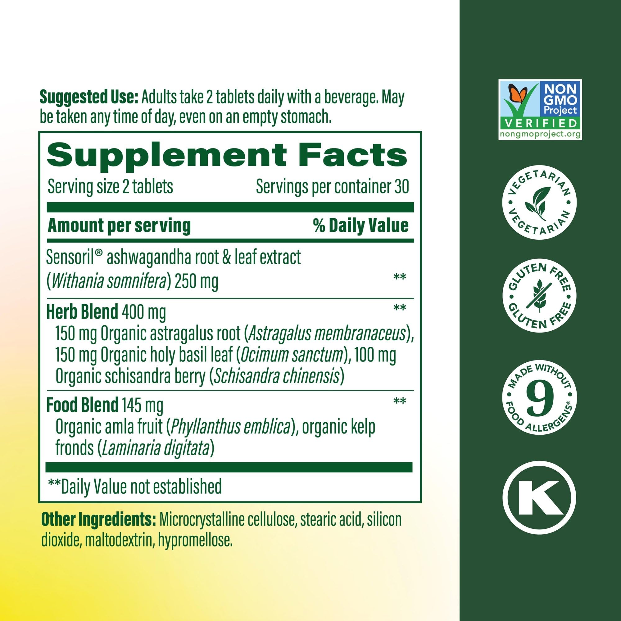 MegaFood Ashwagandha Complex (Formerly Stress Protect) - Ashwagandha Supplements Astragalus Root & Holy Basil - Vegetarian, Gluten Free, Cortisol Supplement - 60 Mini Tablets, 30 Servings MegaFood Au supplements