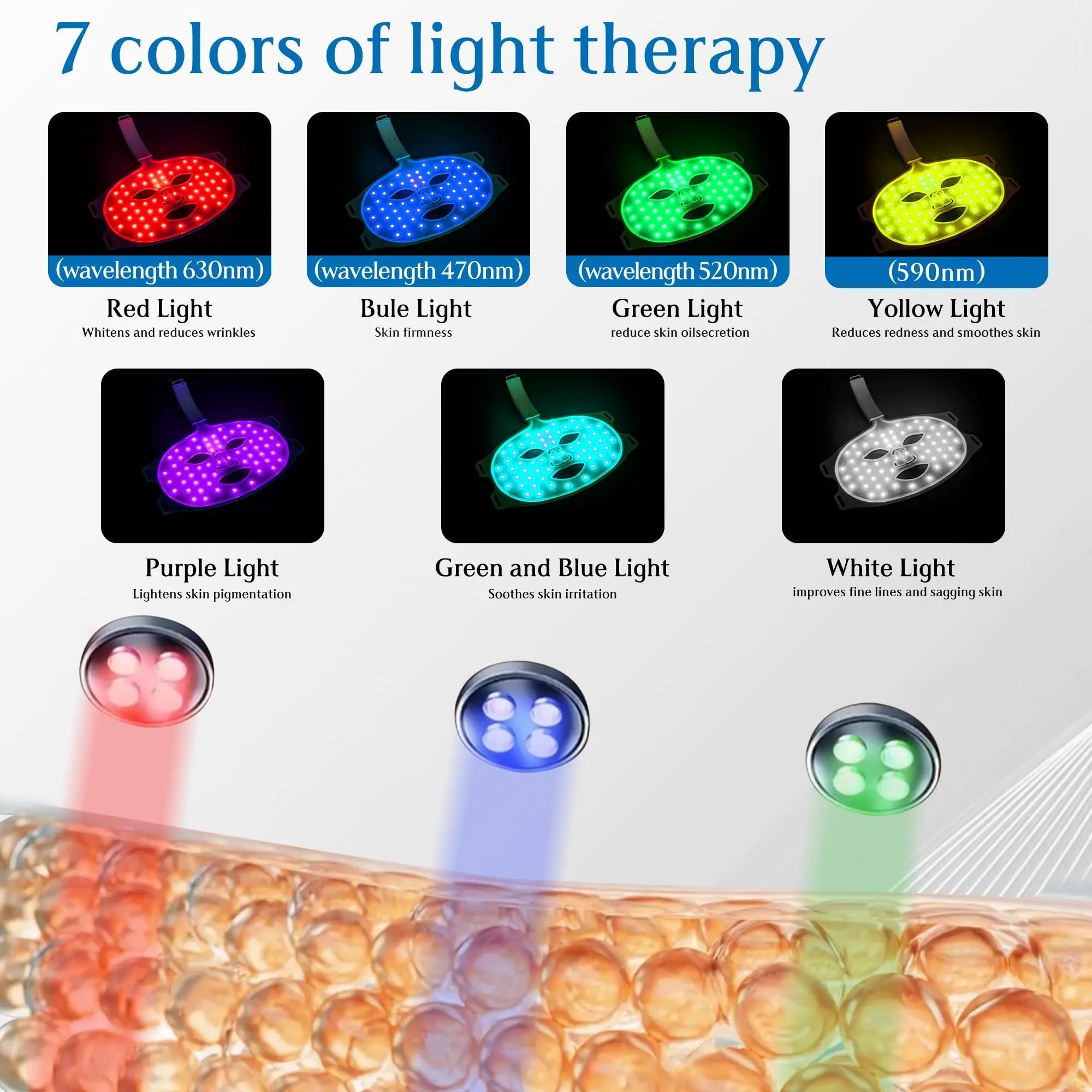 BUBLOC Red Light Therapy Mask, Led Contour Face Mask Light Therapy, 7 Color Red Light Face Mask BUBLOC Au supplements