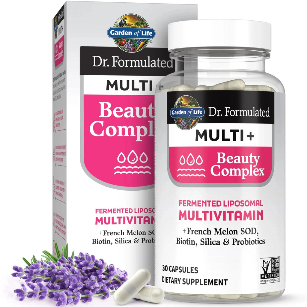 Garden of Life Dr Formulated Multi+ Beauty Complex Fermented Liposomal Multivitamin Plus Hair Skin and Nails Vitamins, French Melon SOD Garden of Life Au supplements