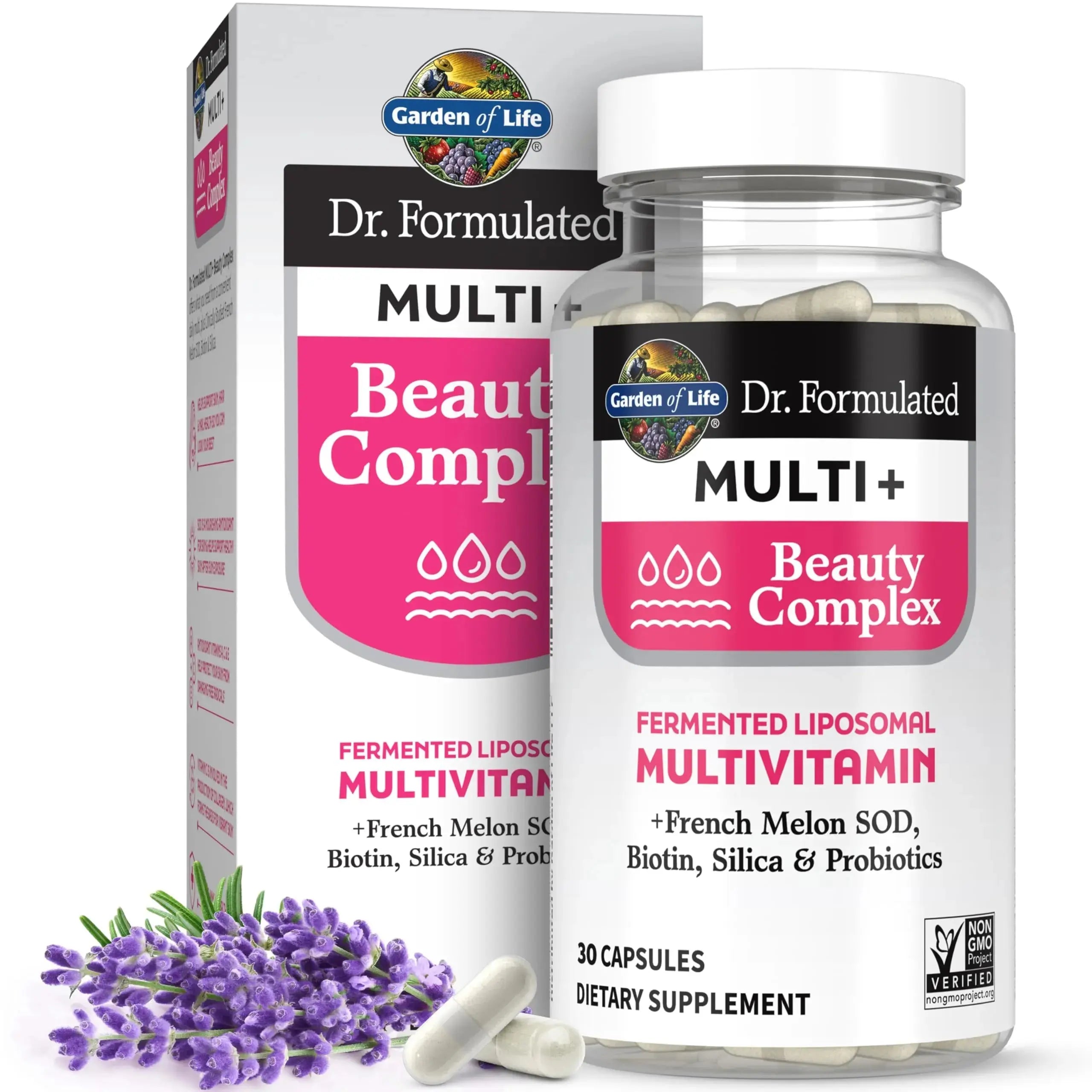 Garden of Life Dr Formulated Multi+ Beauty Complex Fermented Liposomal Multivitamin Plus Hair Skin and Nails Vitamins, French Melon SOD Garden of Life Au supplements