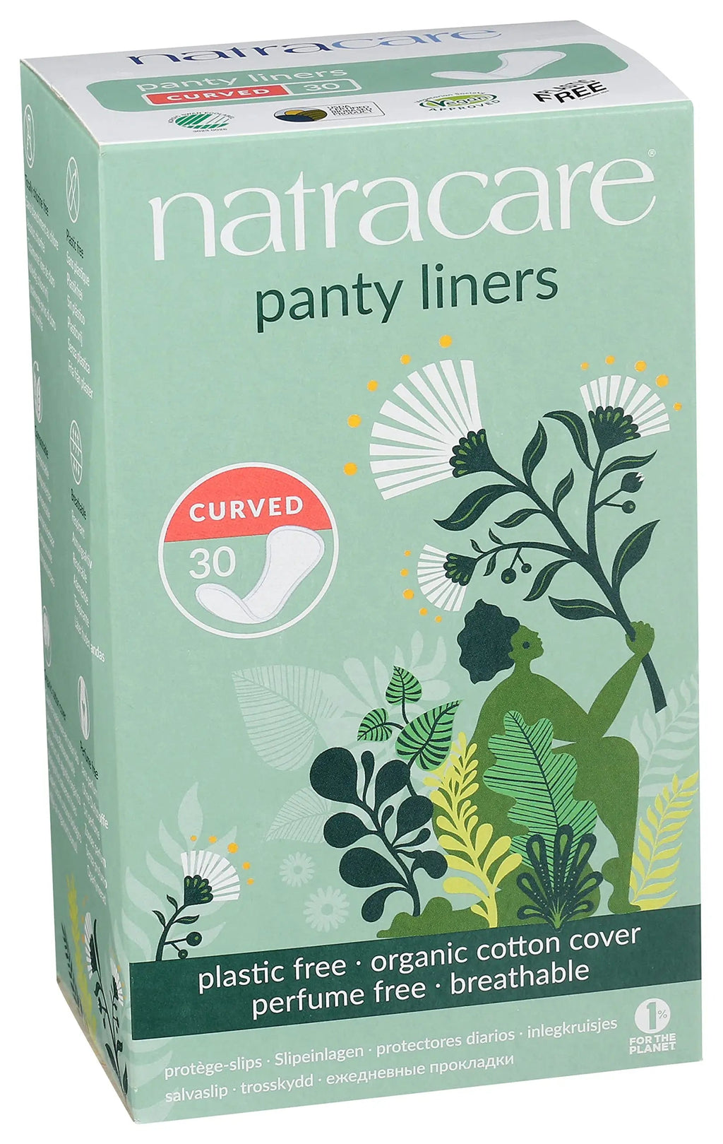 Natracare Natural Organic Curved Panty Liners, with Certified Organic Cotton, Ecologically Certified NATRACARE Au supplements