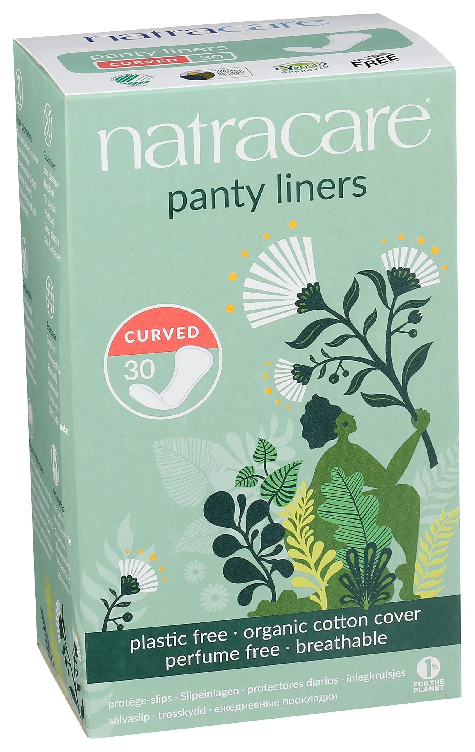 Natracare Natural Organic Curved Panty Liners, with Certified Organic Cotton, Ecologically Certified NATRACARE Au supplements