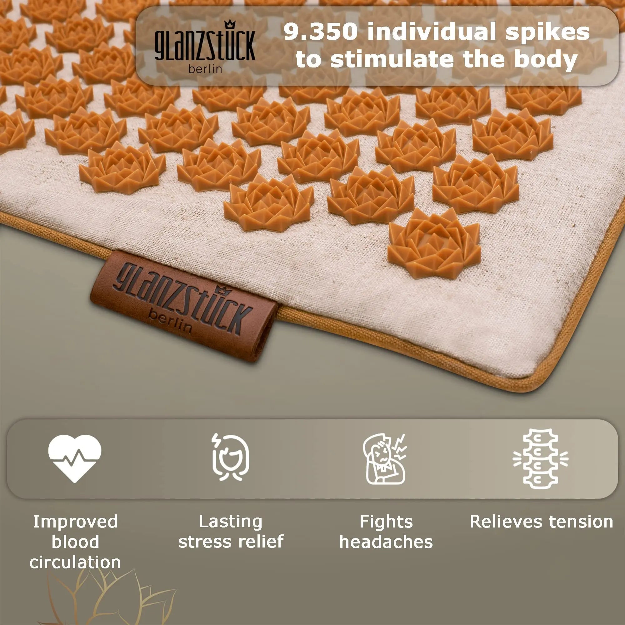 Glanzstück Berlin® Health Collection XXL Acupressure Mat Set for Full Body for Tension Headaches Glanzstück Berlin Au supplements